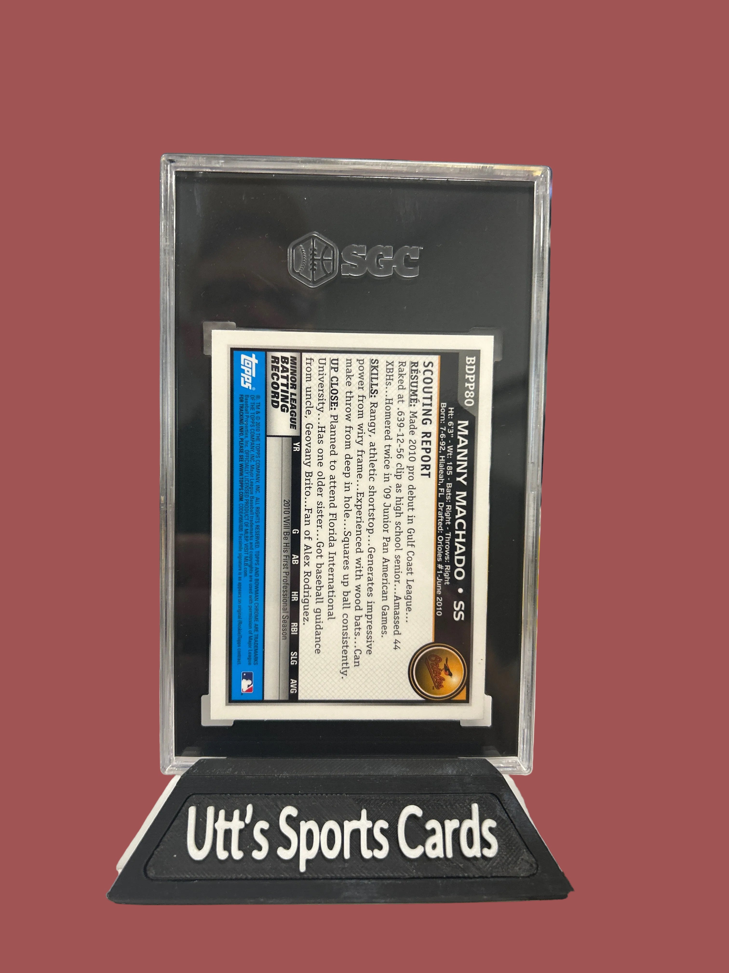 2010 Bowman DPP - Chrome Draft Picks Manny Machado #BDPP80 (RC) SGC 9.5