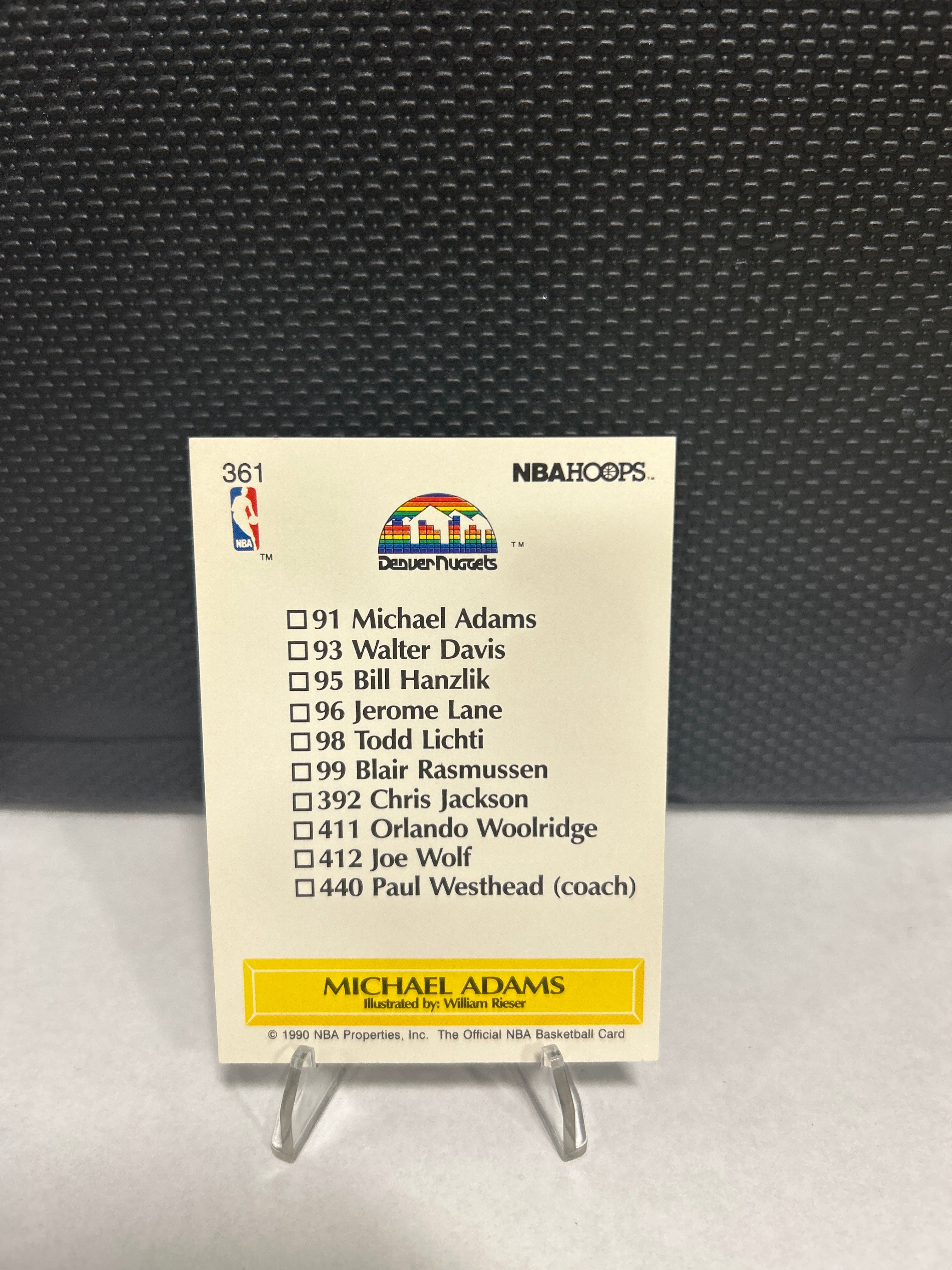 🔥1990-91 NBA Hoops MICHAEL ADAMS Art #361 NmMt Denver Nuggets Basketball Card🔥