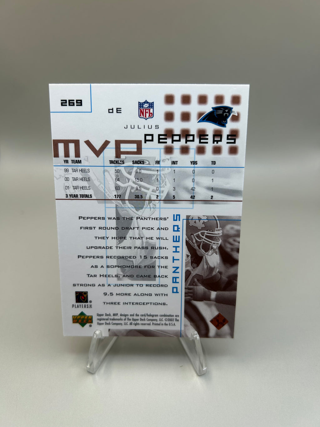 2002 Upper Deck MVP #269 Julius Peppers