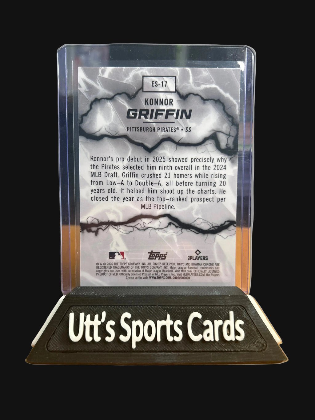 2026 Bowman #ES-17 Electric Sluggers - Konnor Griffin Pittsburgh Pirates