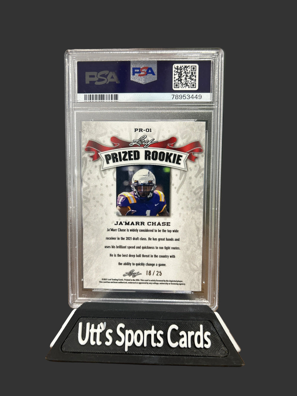 2021 Leaf Prized Rookie METAL S/R Ja'Marr Chase PR-01 18/25