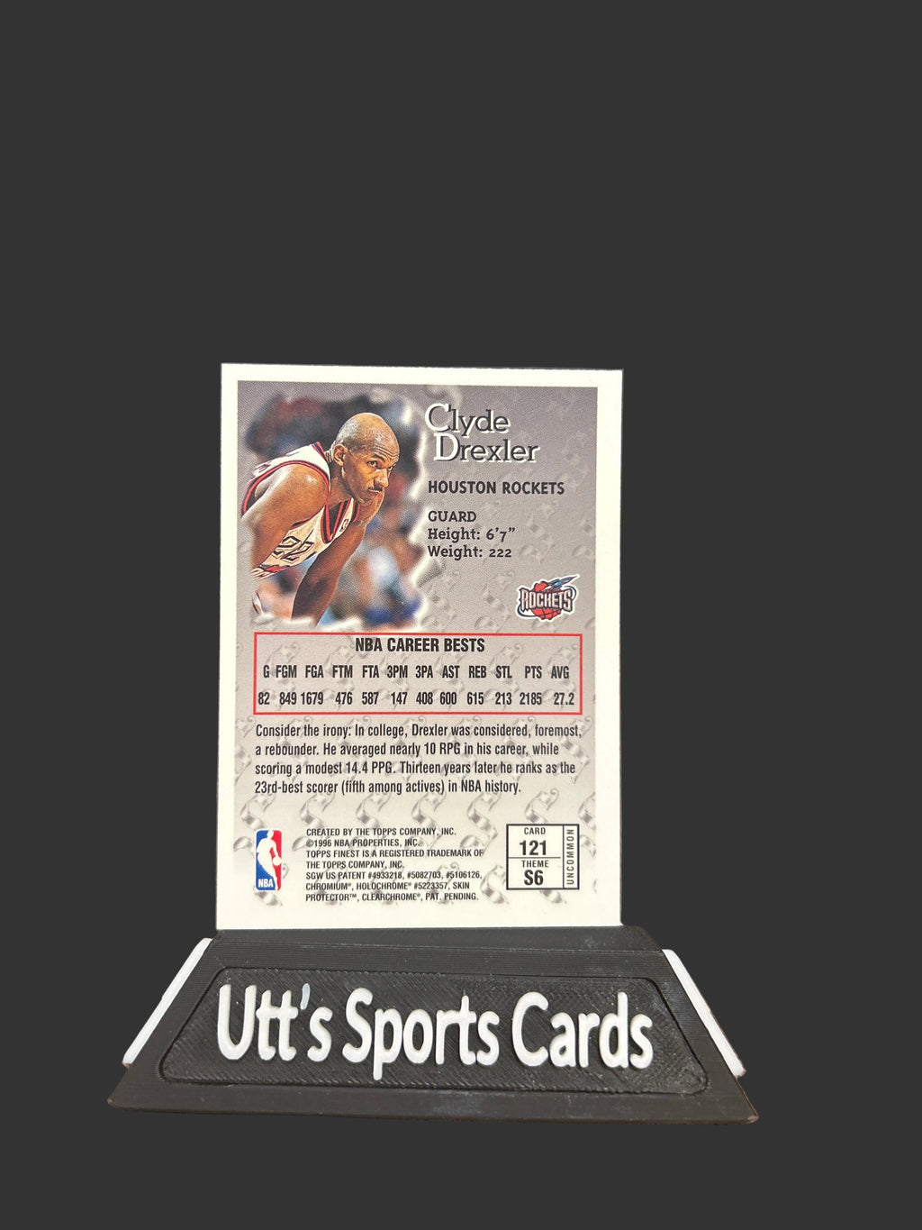 1996-97 Topps Finest - Uncommon Silver Clyde Drexler #121 Sterling Rockets HoF