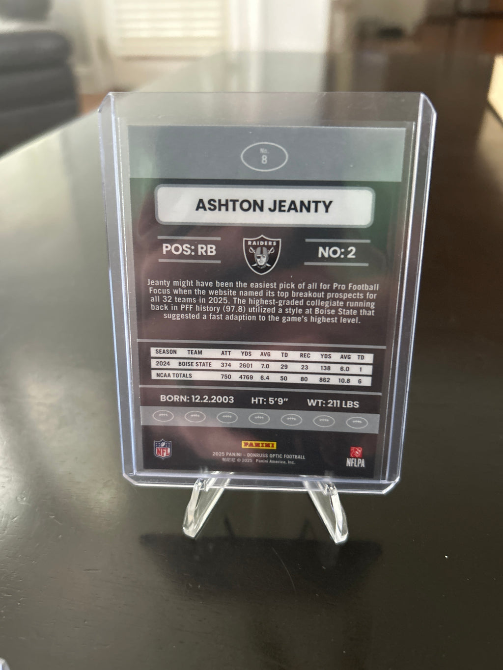 2025 Panini Donruss Optic Ashton Jeanty Retro 2015 Concept Rookie Card