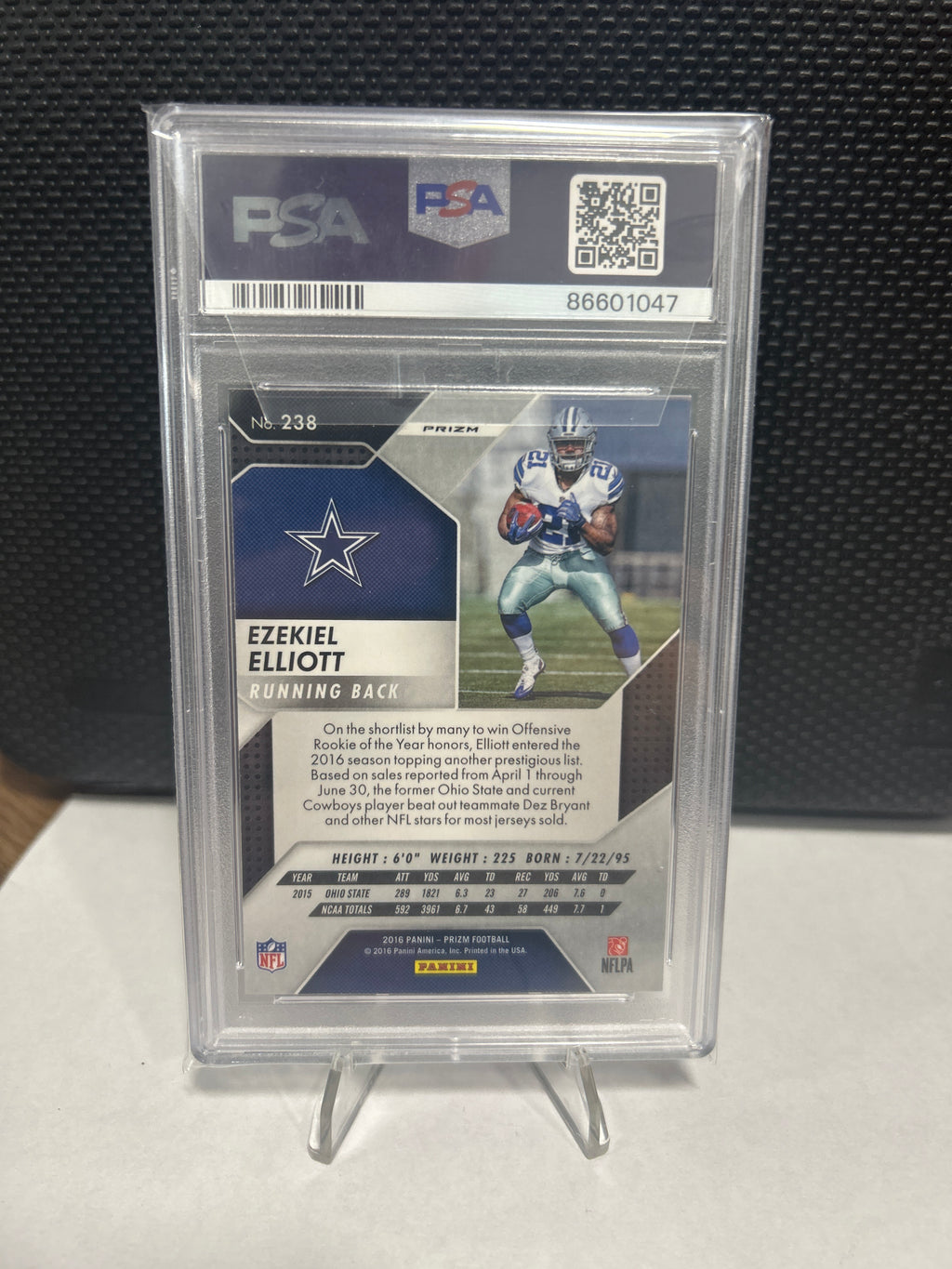Ezekiel Elliott Rookie 2016 Prizm Red White Blue RWB Disco #238 PSA 10 RC POP 46