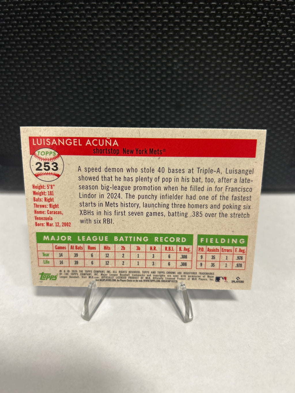 2025 Topps Chrome Platinum Anniversary - Luisangel Acuna #253 Mets (RC)