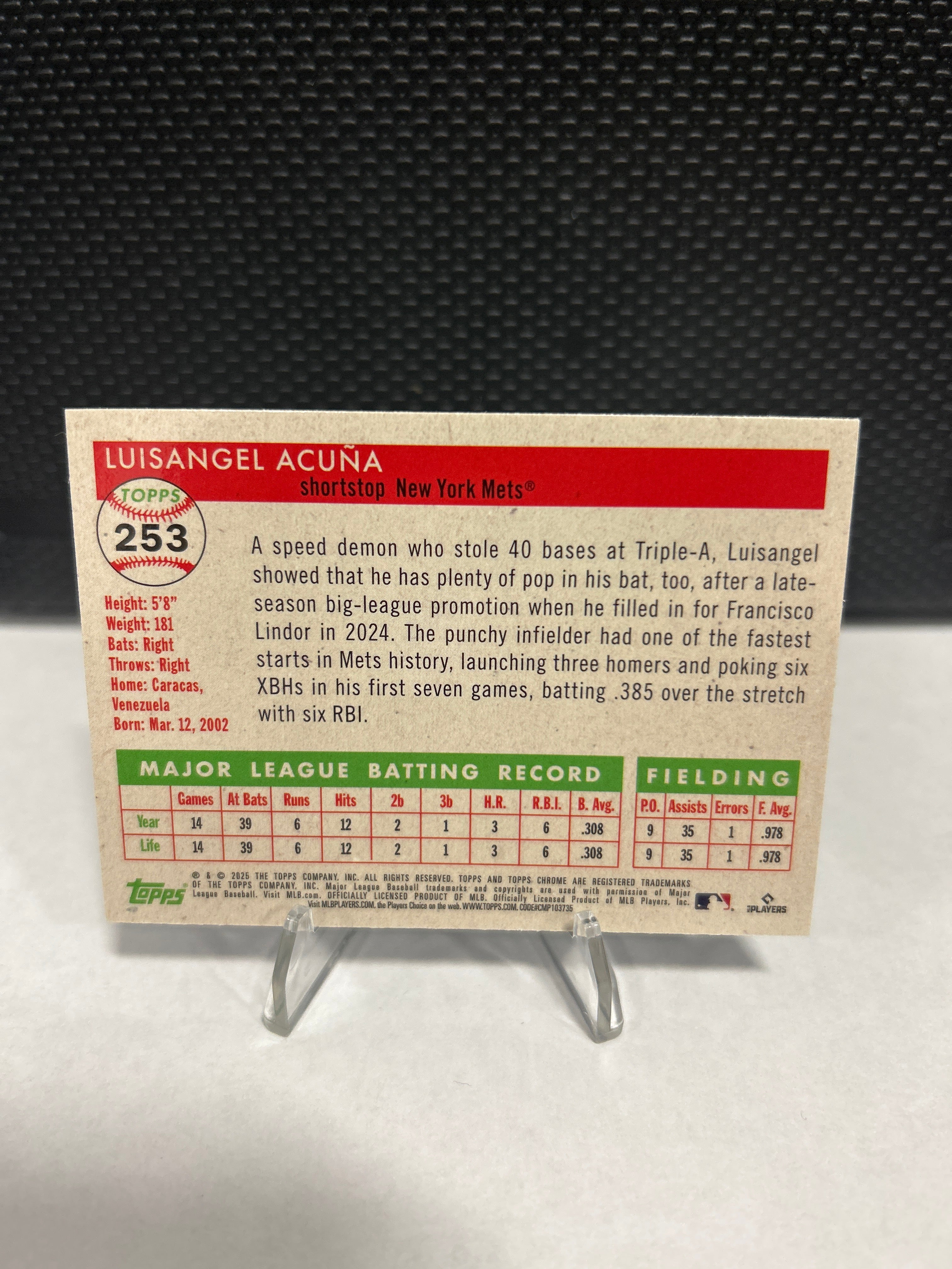 2025 Topps Chrome Platinum Anniversary - Luisangel Acuna #253 Mets (RC)