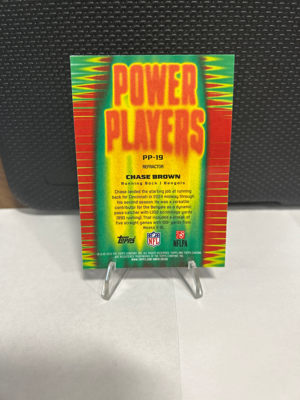 Topps Chrome 2025 Power Players Refractor Chase Brown Bengals NFL PP-19