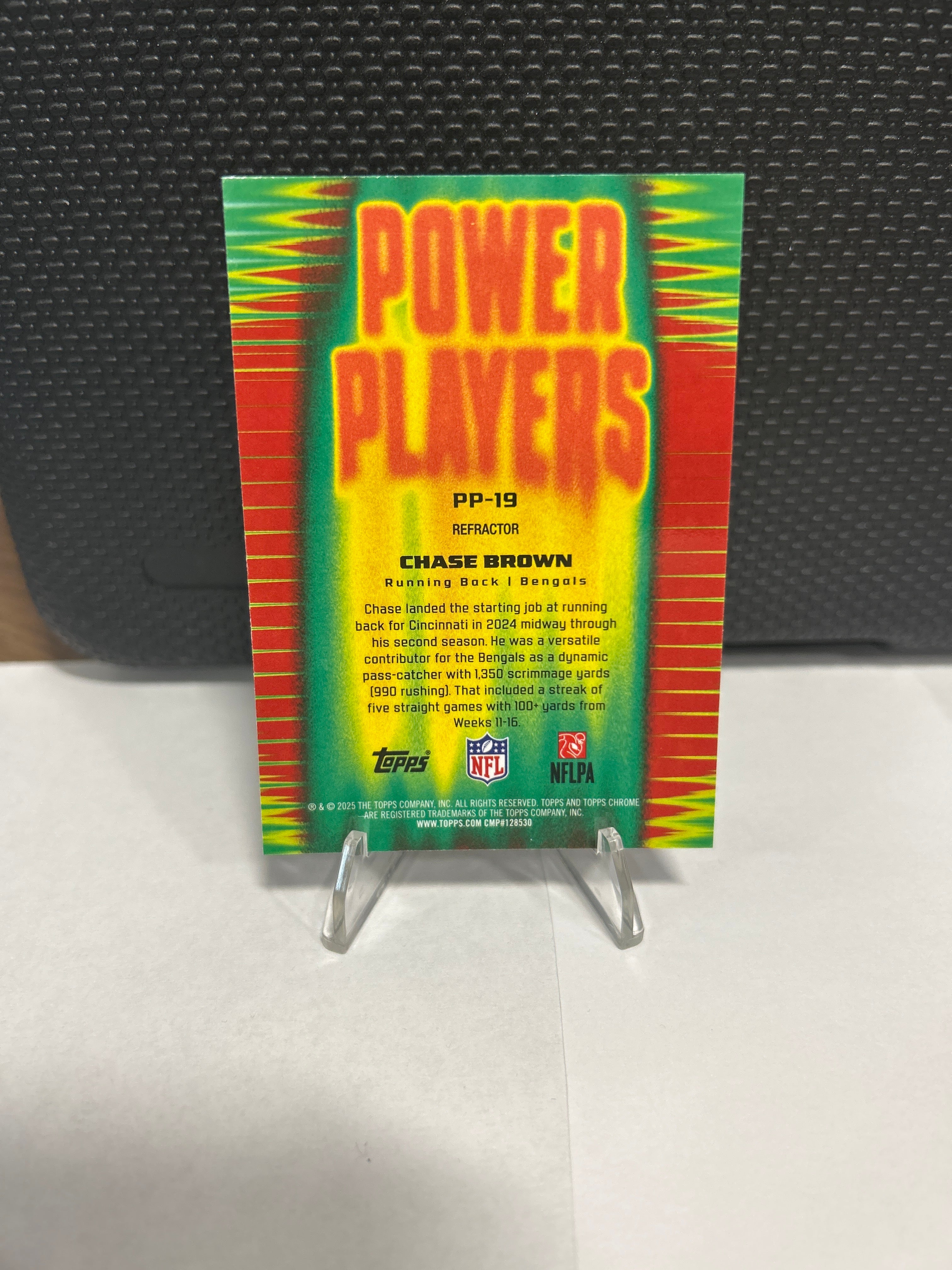Topps Chrome 2025 Power Players Refractor Chase Brown Bengals NFL PP-19