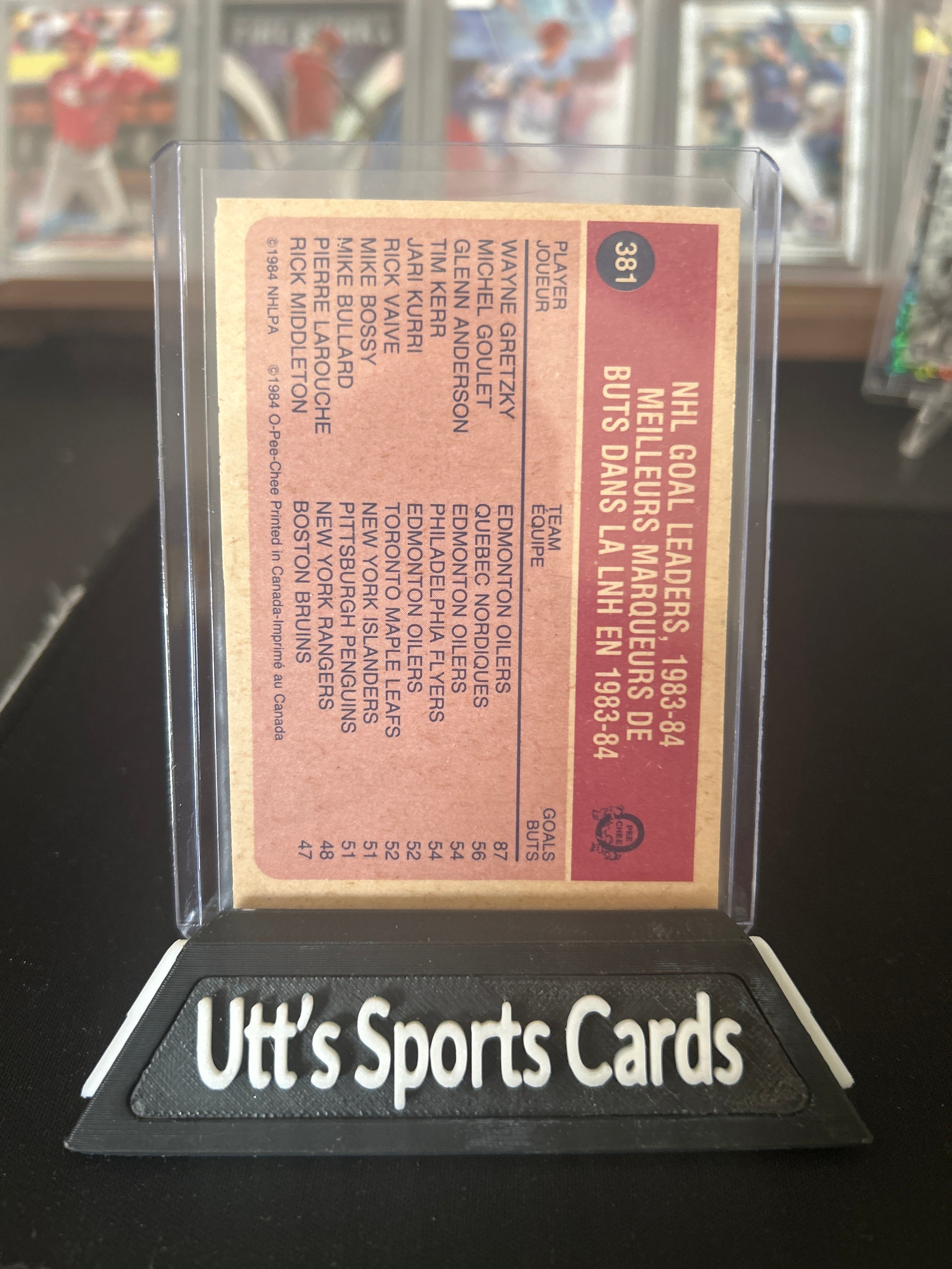 1984 O-Pee-Chee OPC #381 WAYNE GRETZKY Goals Leaders - NM-MINT