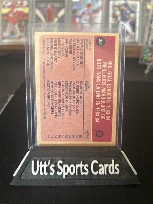 1984 O-Pee-Chee OPC #381 WAYNE GRETZKY Goals Leaders - NM-MINT
