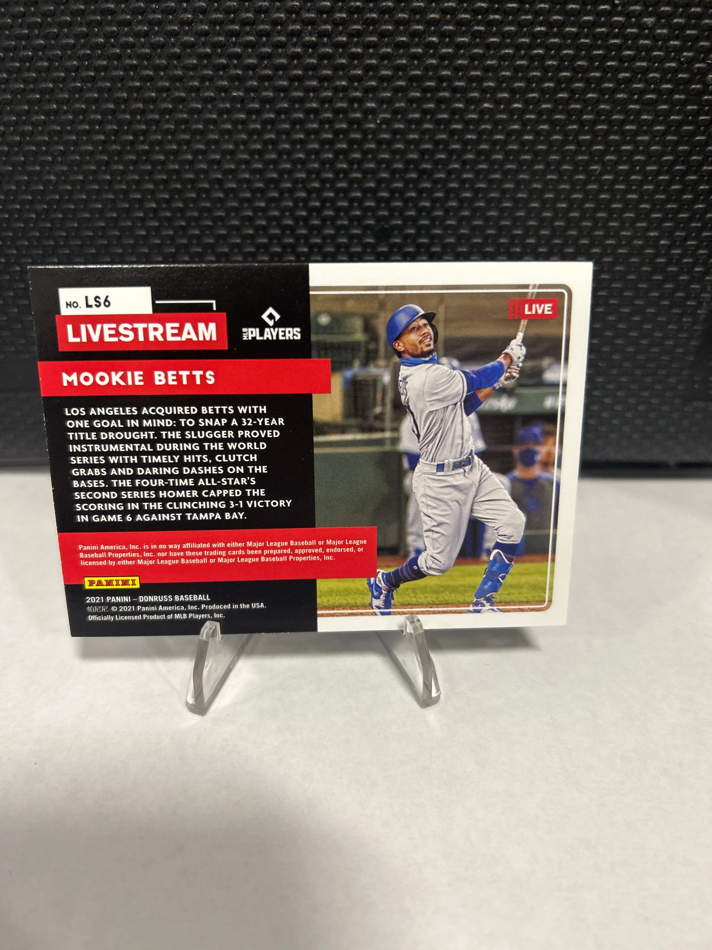 2021 Panini Donruss Pink Fireworks Livestream Mookie Betts #LS6 - LA Dodgers