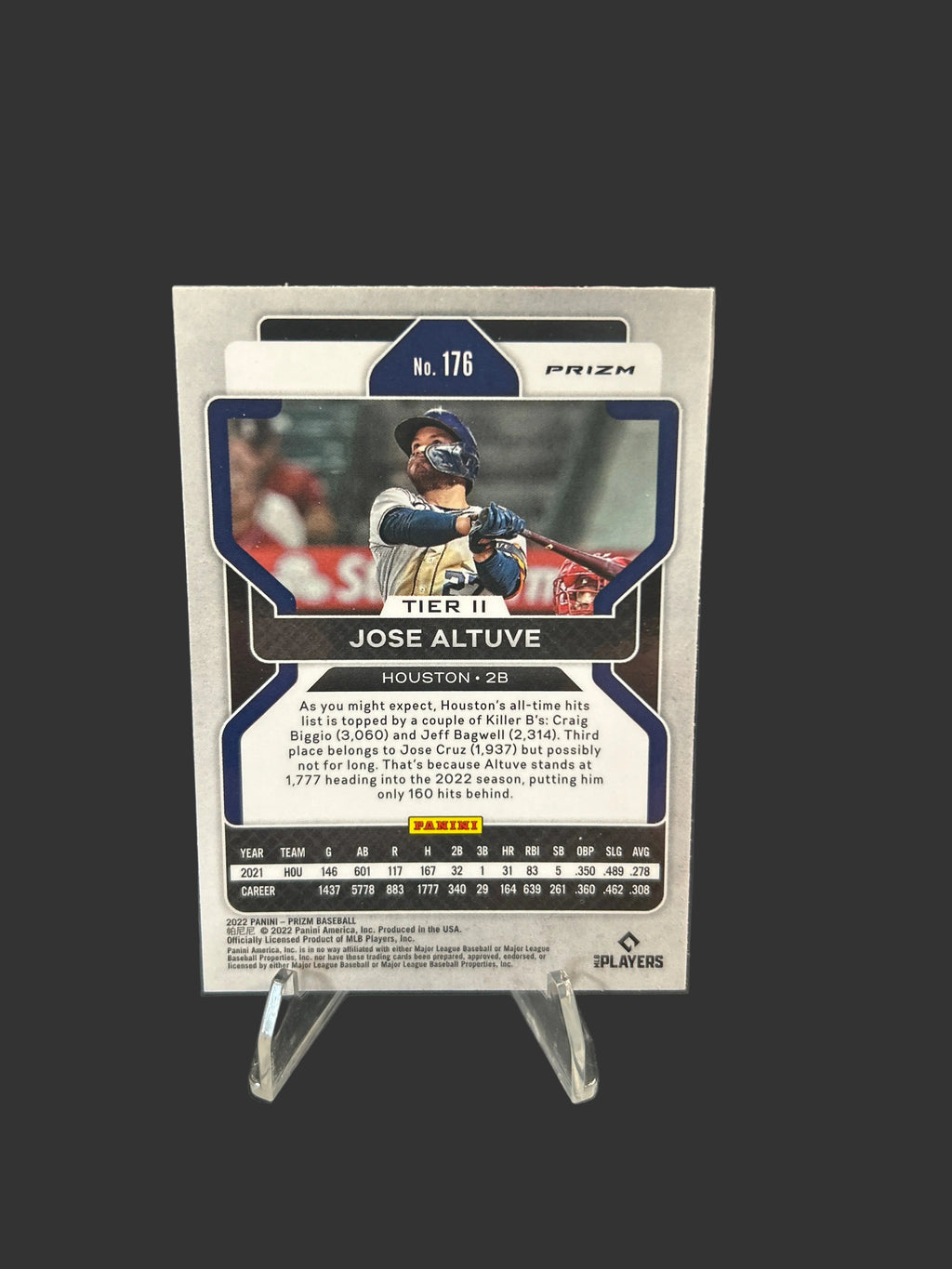 2022 Panini Prizm - Tier II Jose Altuve #176 Red White & Blue Prizm