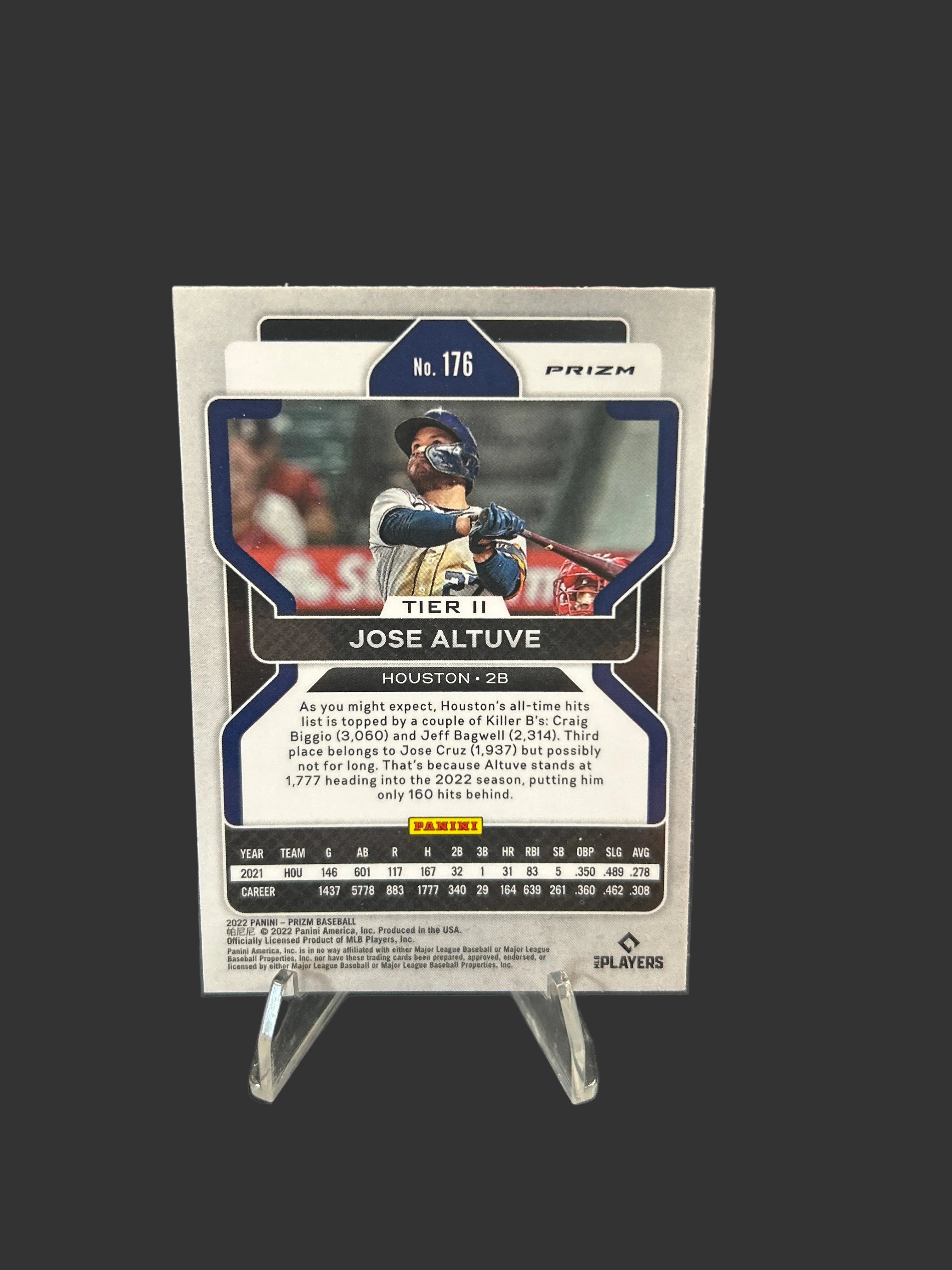 2022 Panini Prizm - Tier II Jose Altuve #176 Red White & Blue Prizm