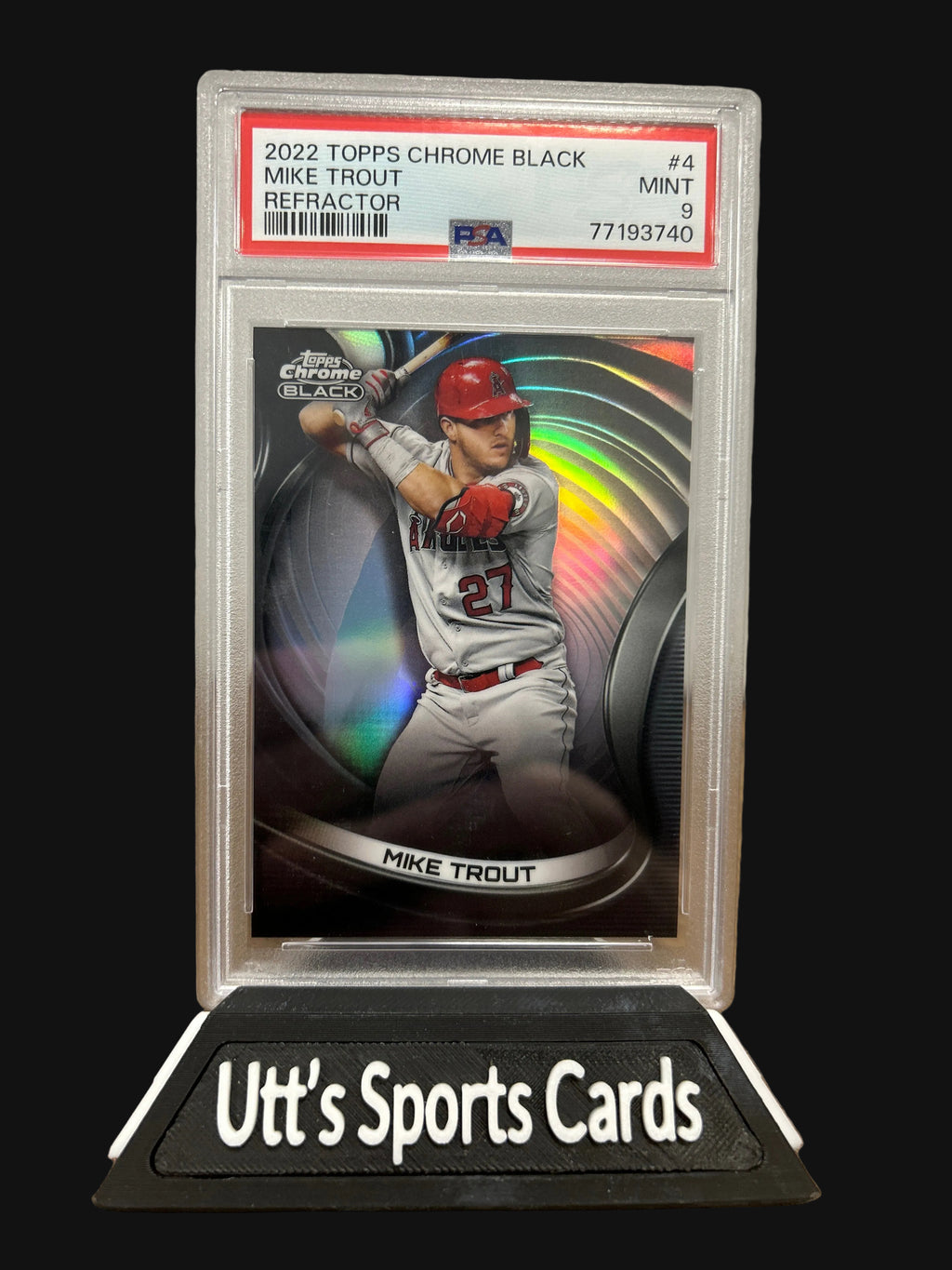 2022 Topps Chrome Black Refractor - Mike Trout #4 Refractor 173/199 ( PSA-9)