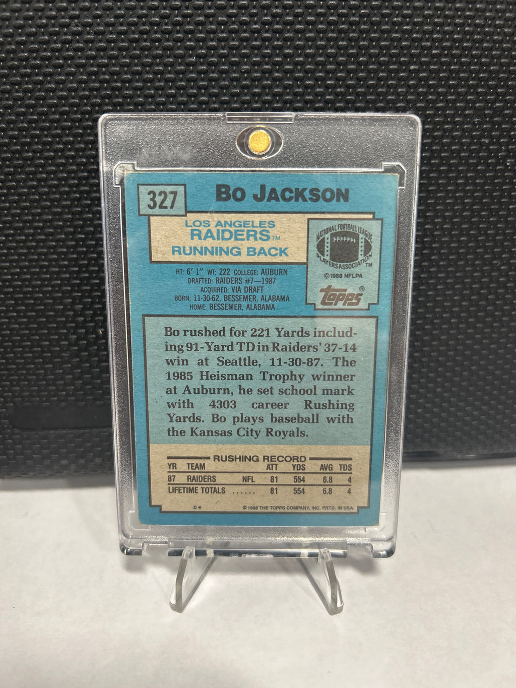 1988 Topps - #327 Bo Jackson (RC)