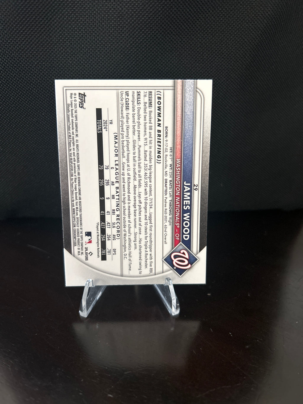 EL.125 James Wood 2025 Bowman Chrome #29 Rookie RC