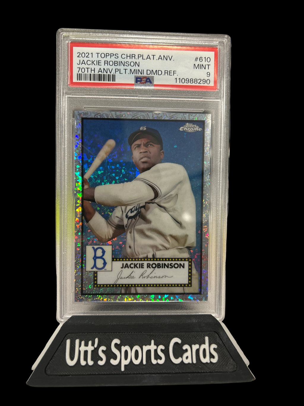 2021 Topps Chrome Platinum Anniversary - Jackie Robinson #610 Mini DMD Ref 13/70 (PSA 9)