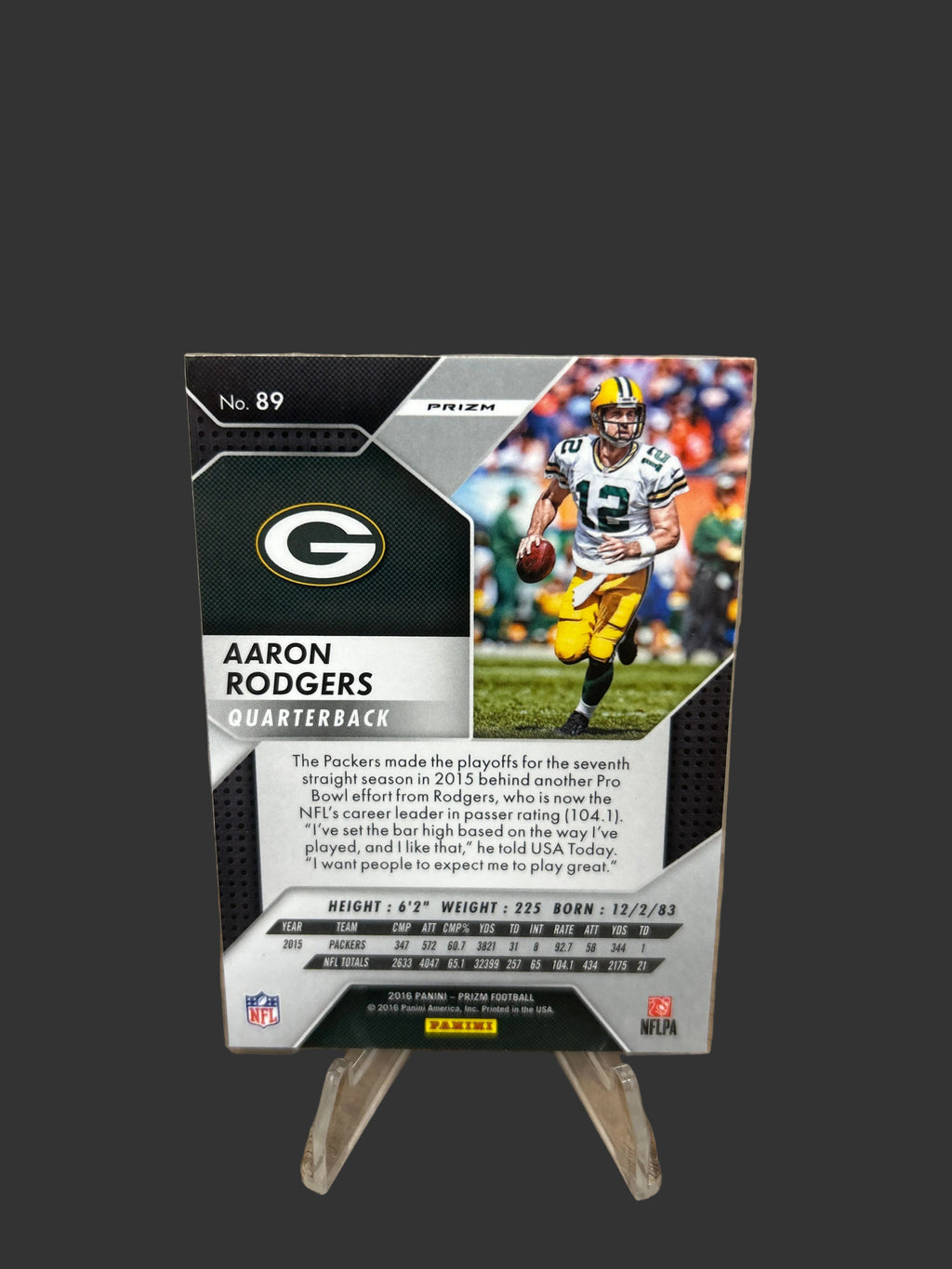 2016 Panini Prizm - Aaron Rodgers #89 Red White & Blue Disco Prizm