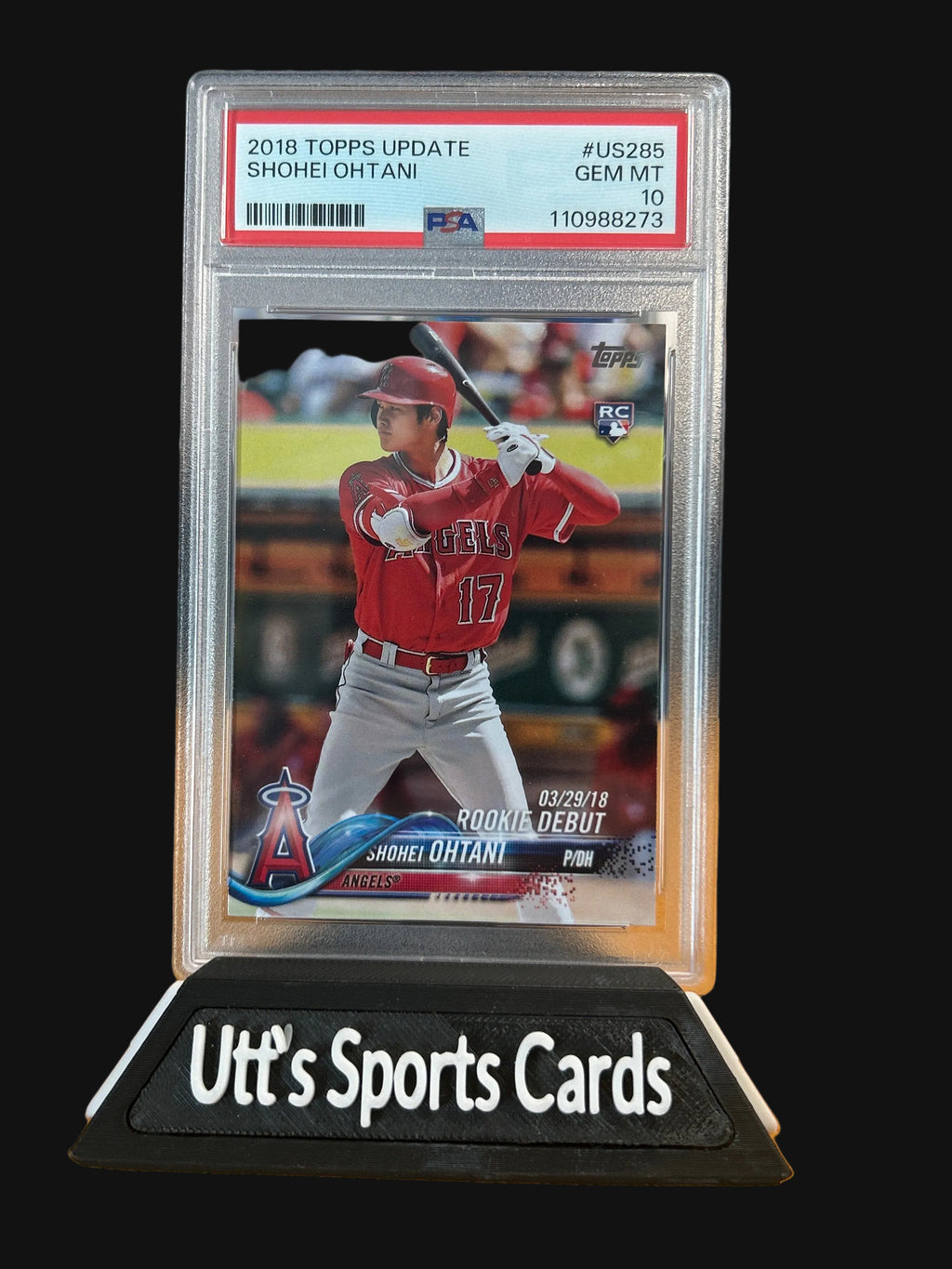Topps 2018 Update Shohei Ohtani Los Angeles Angels #US285 Rookie Debut PSA 10