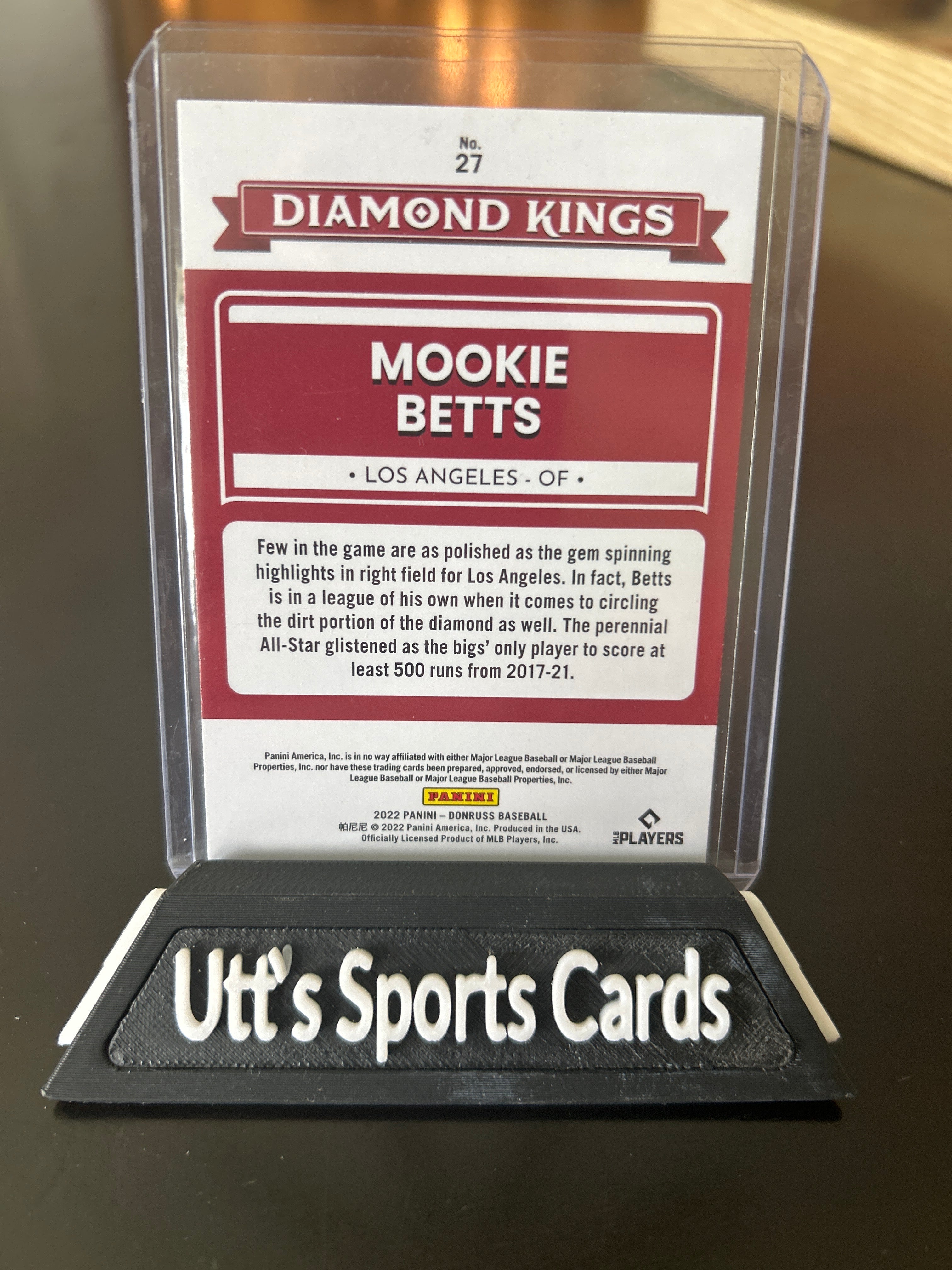 MF 2022 Donruss Diamond Kings Holo Orange #27 Mookie Betts Los Angeles Dodgers