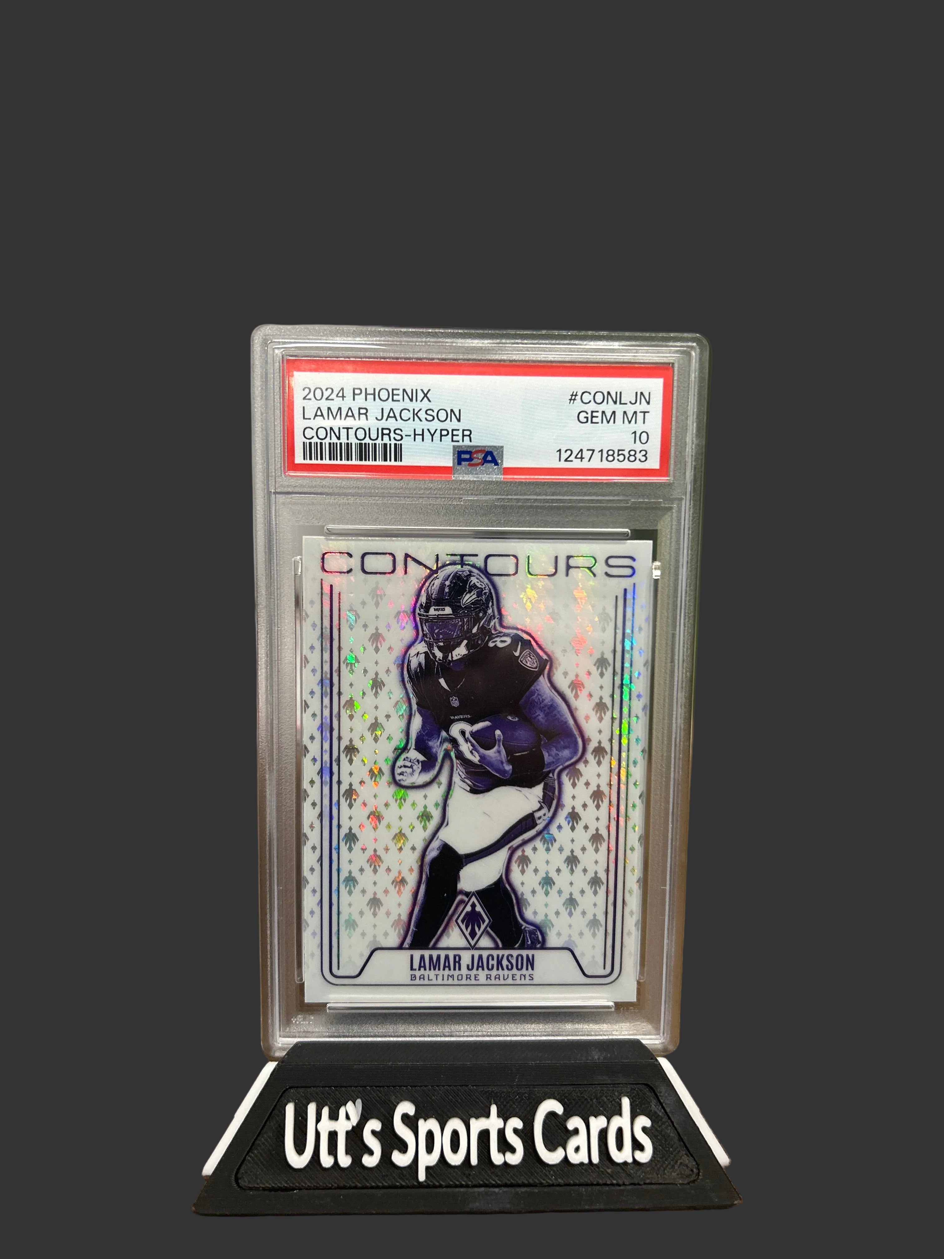 2024 Panini Phoenix - Contours Lamar Jackson #CON-LJN Hyper   PSA-10