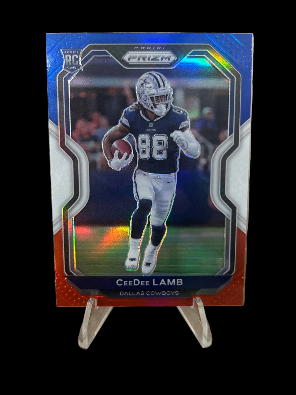 2020 Panini Prizm - Rookie CeeDee Lamb (RC) #334 Red White Blue Prizm