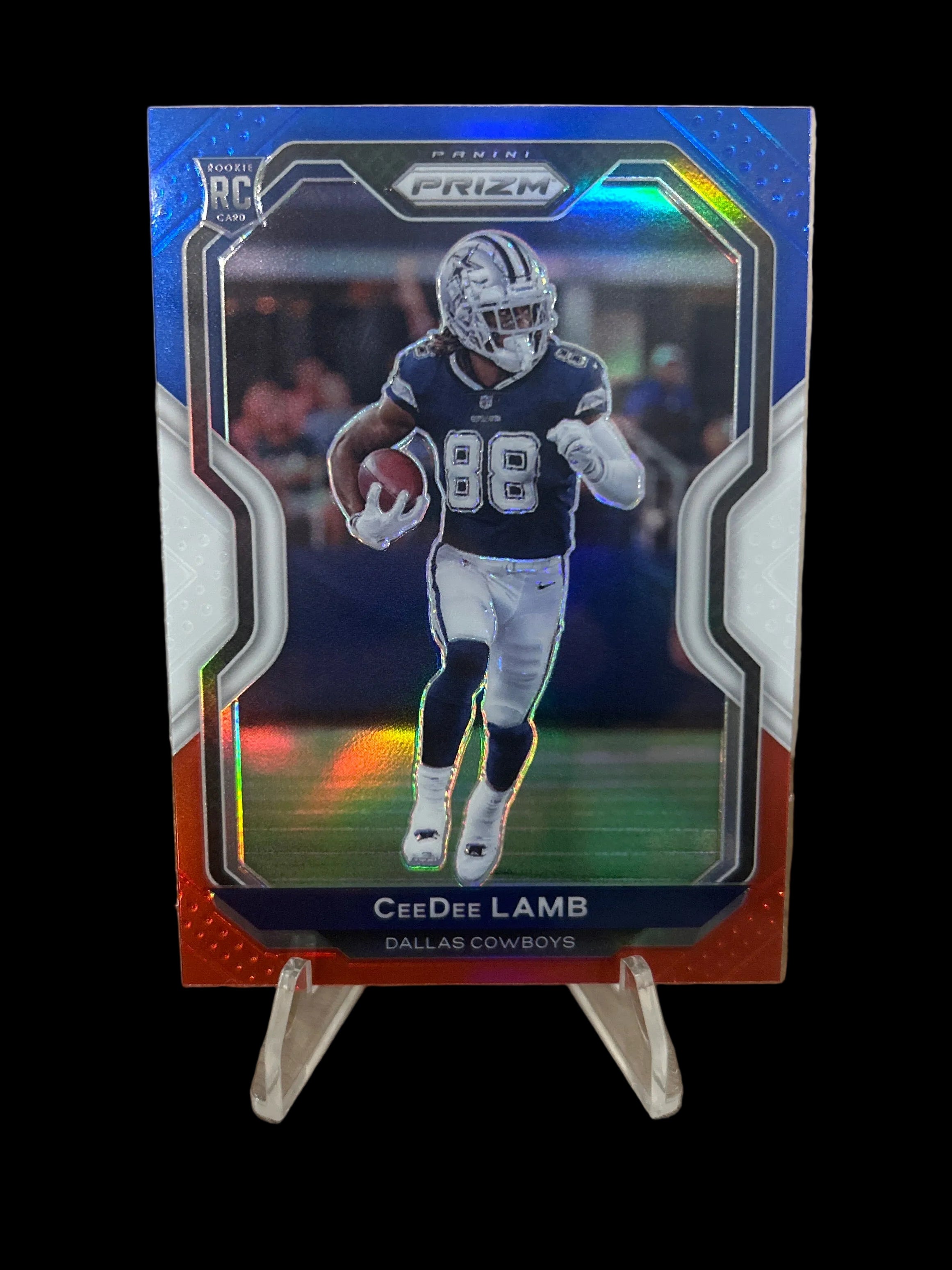 2020 Panini Prizm - Rookie CeeDee Lamb (RC) #334 Red White Blue Prizm
