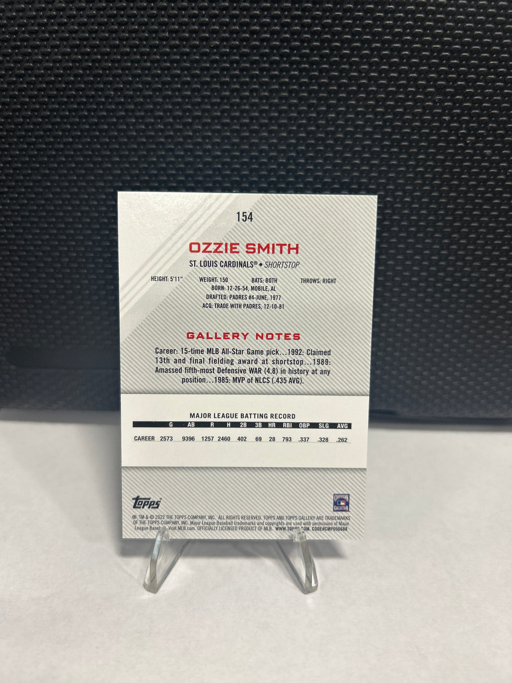 2022 Topps Gallery - Ozzie Smith #154