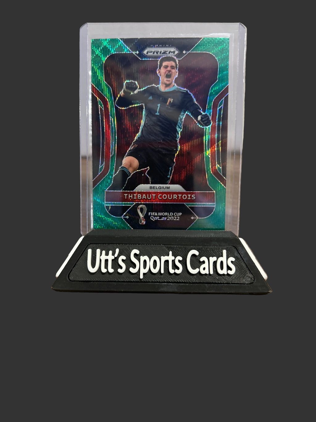 Panini Prizm Thibaut Courtois Belgium Green Wave #21 World Cup Qatar 2022