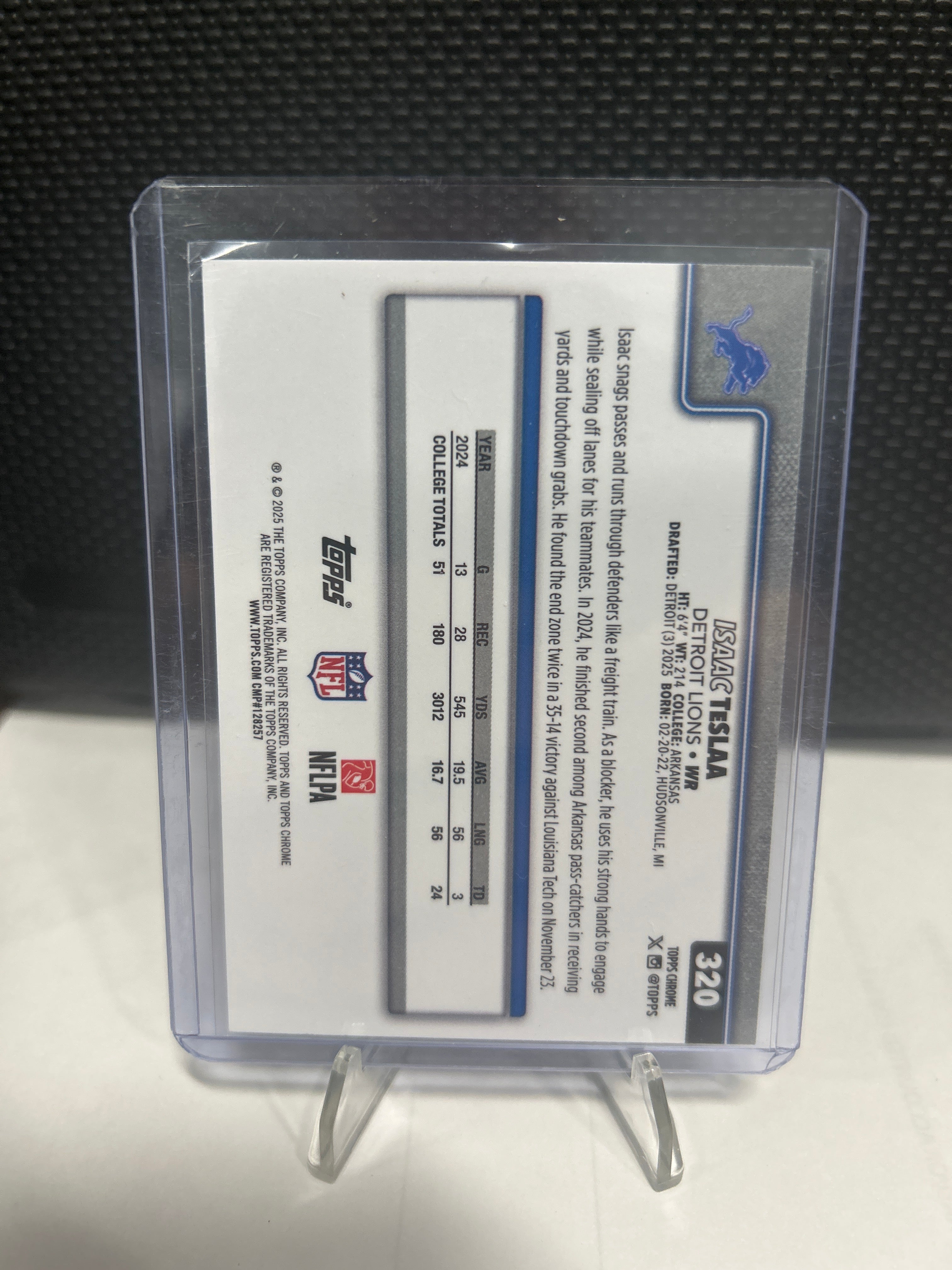 2025 Topps Chrome Isaac Teslaa RC #320 Detroit Lions NFL Football Card