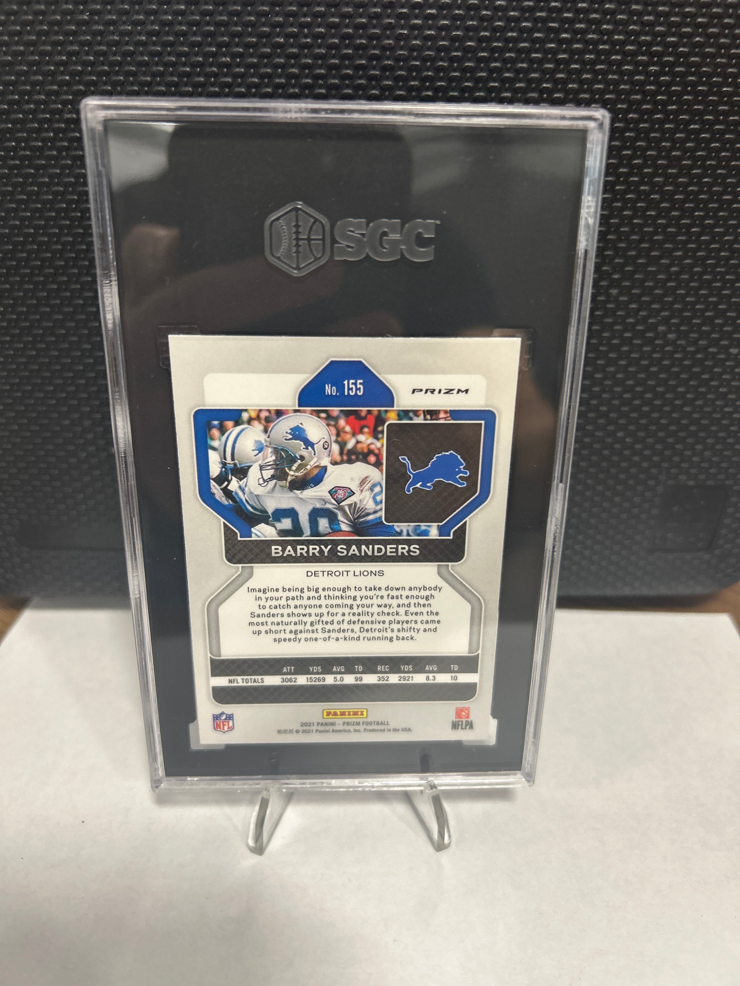 2021 PANINI PRIZM RED/WHITE/BLUE #155 BARRY SANDERS SGC 9.5 MINT+