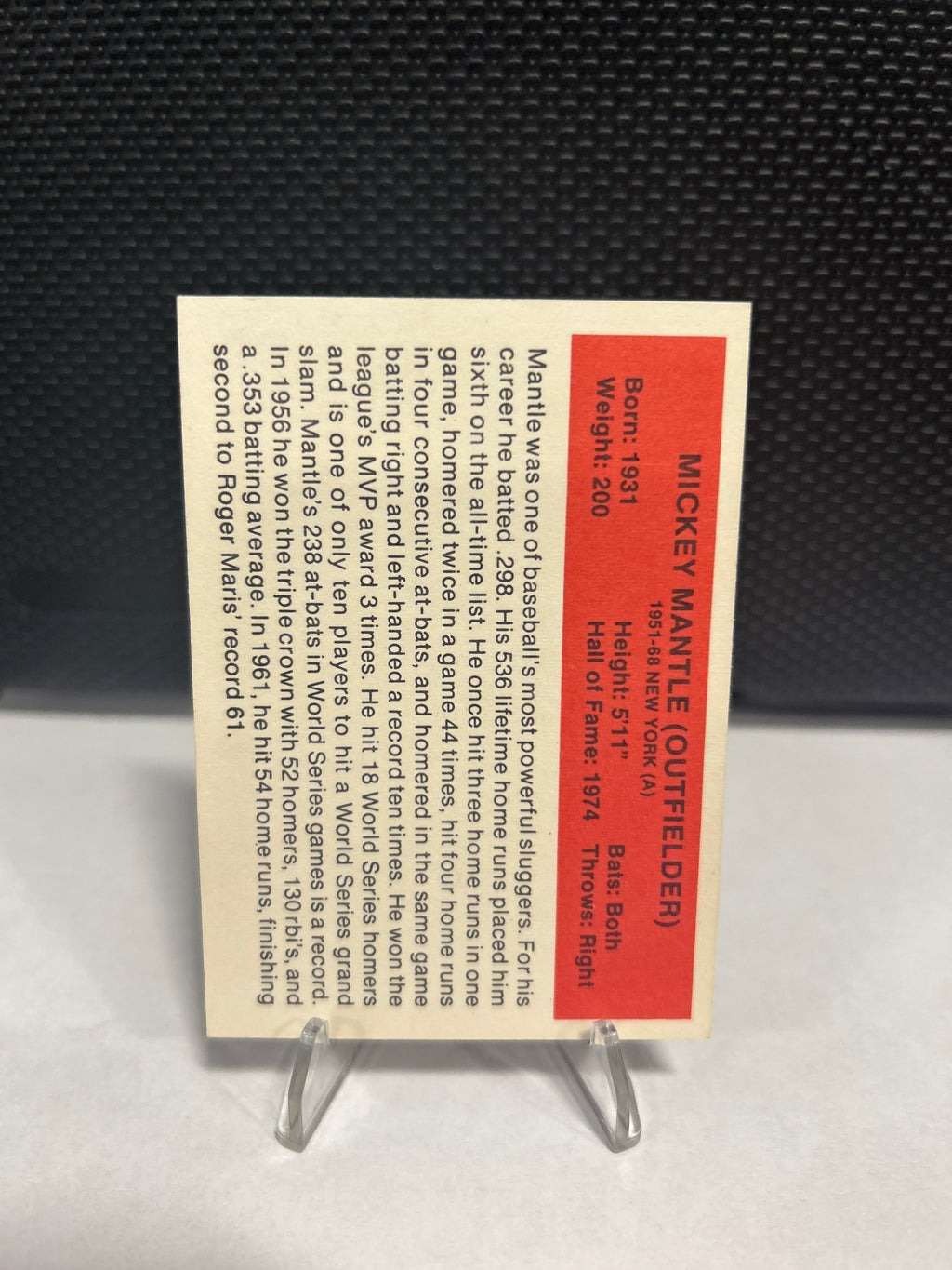 Mickey Mantle 1987 Hygrade All-Time Greats - Yankees