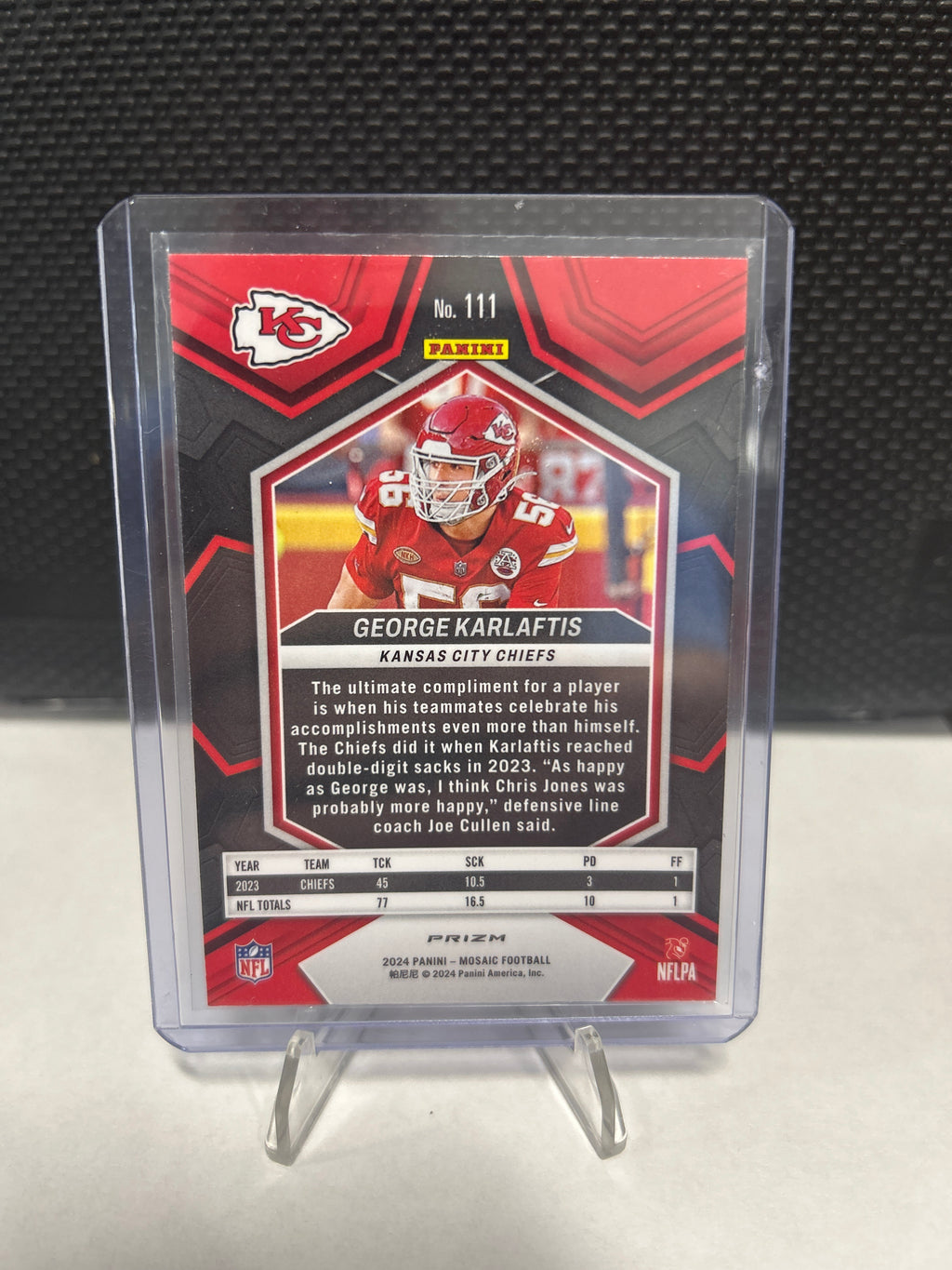 2024 Panini Mosaic - Mosaic Prizm #111 George Karlaftis PINK CAMO