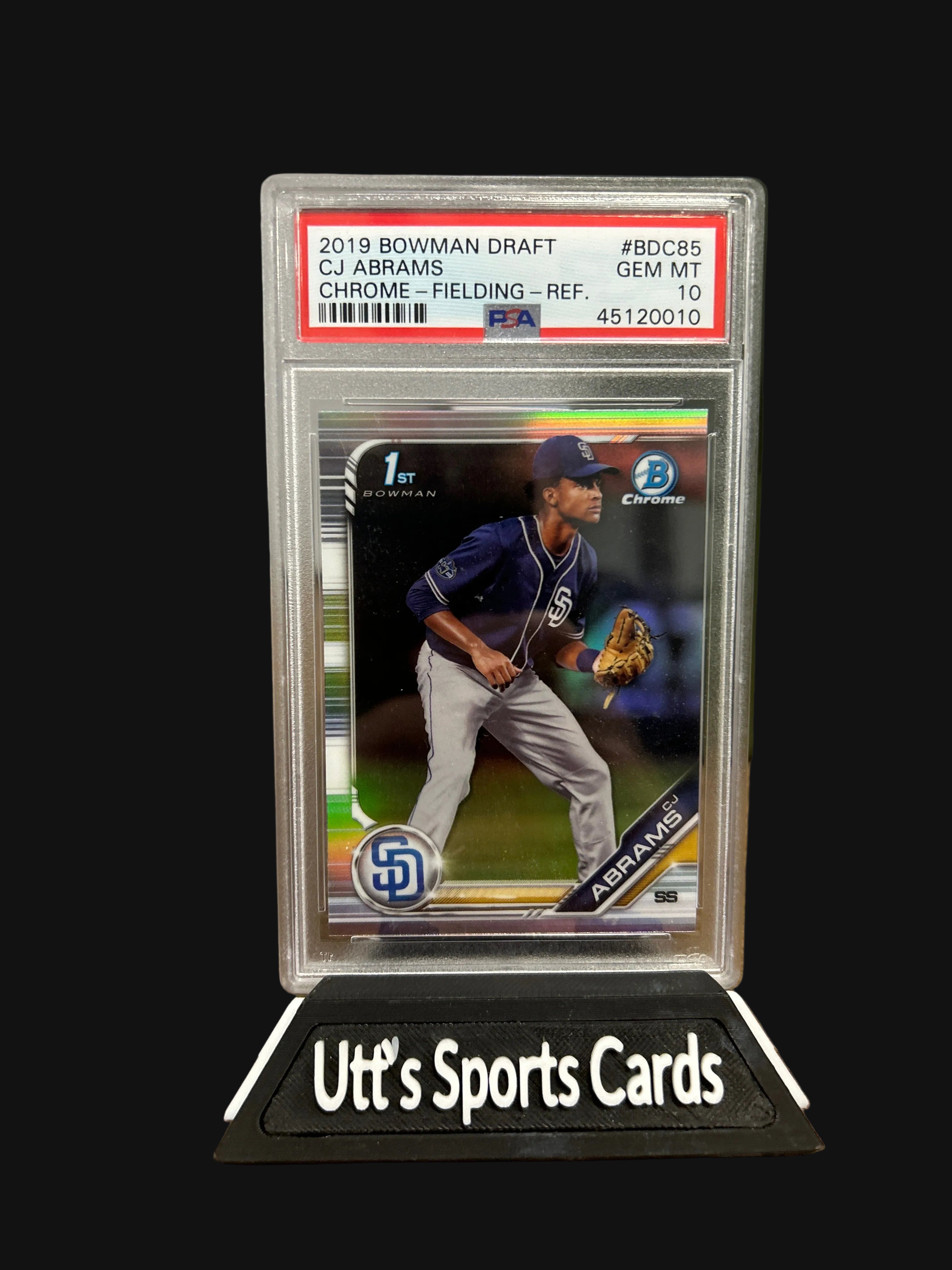 2019 Bowman Draft Chrome CJ Abrams (Fielding) #BDC-85 PSA 10 GEM MT