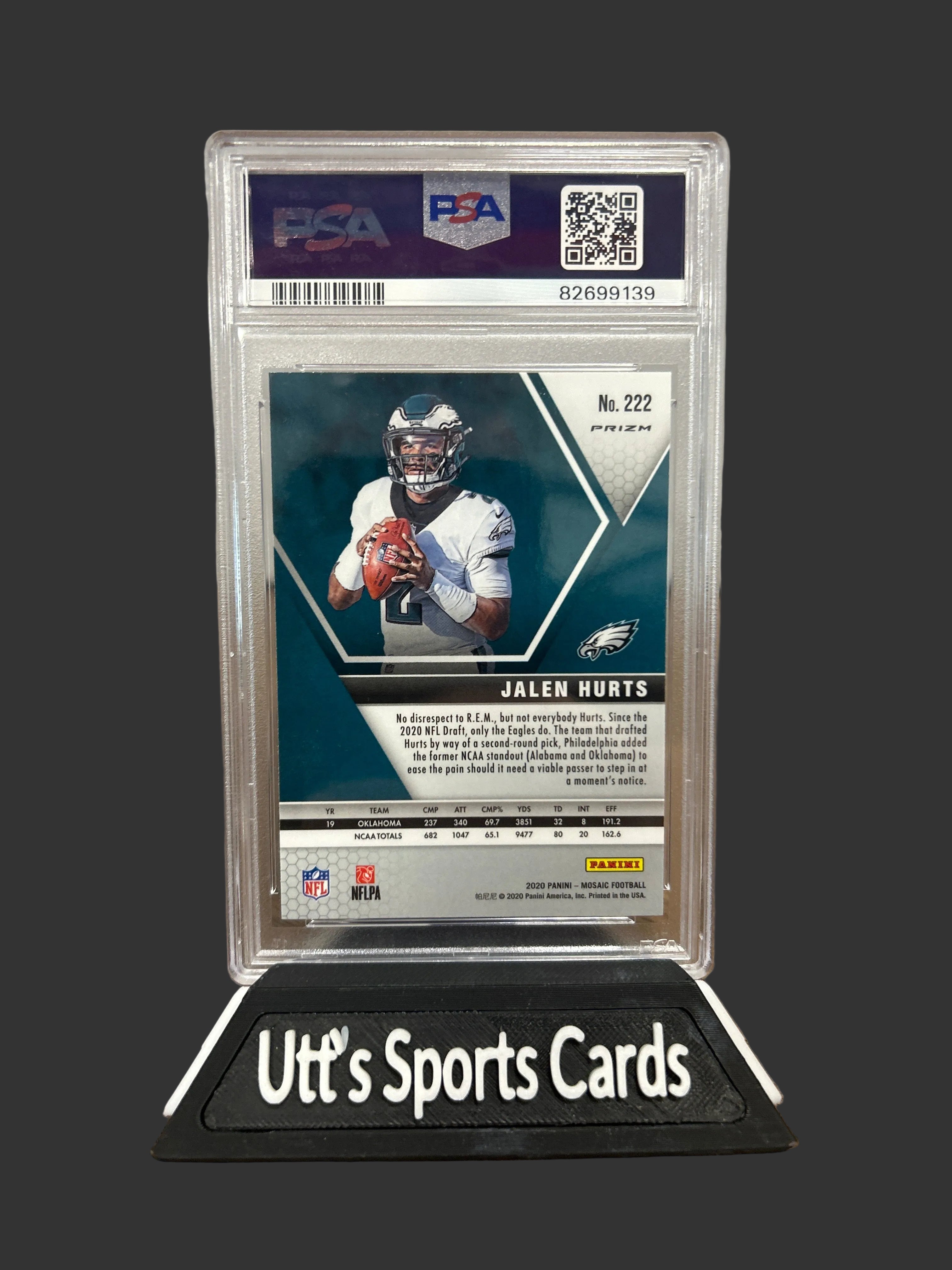 2020 Panini Mosaic Camo Pink #222 Jalen Hurts Rookie Card! PSA 10