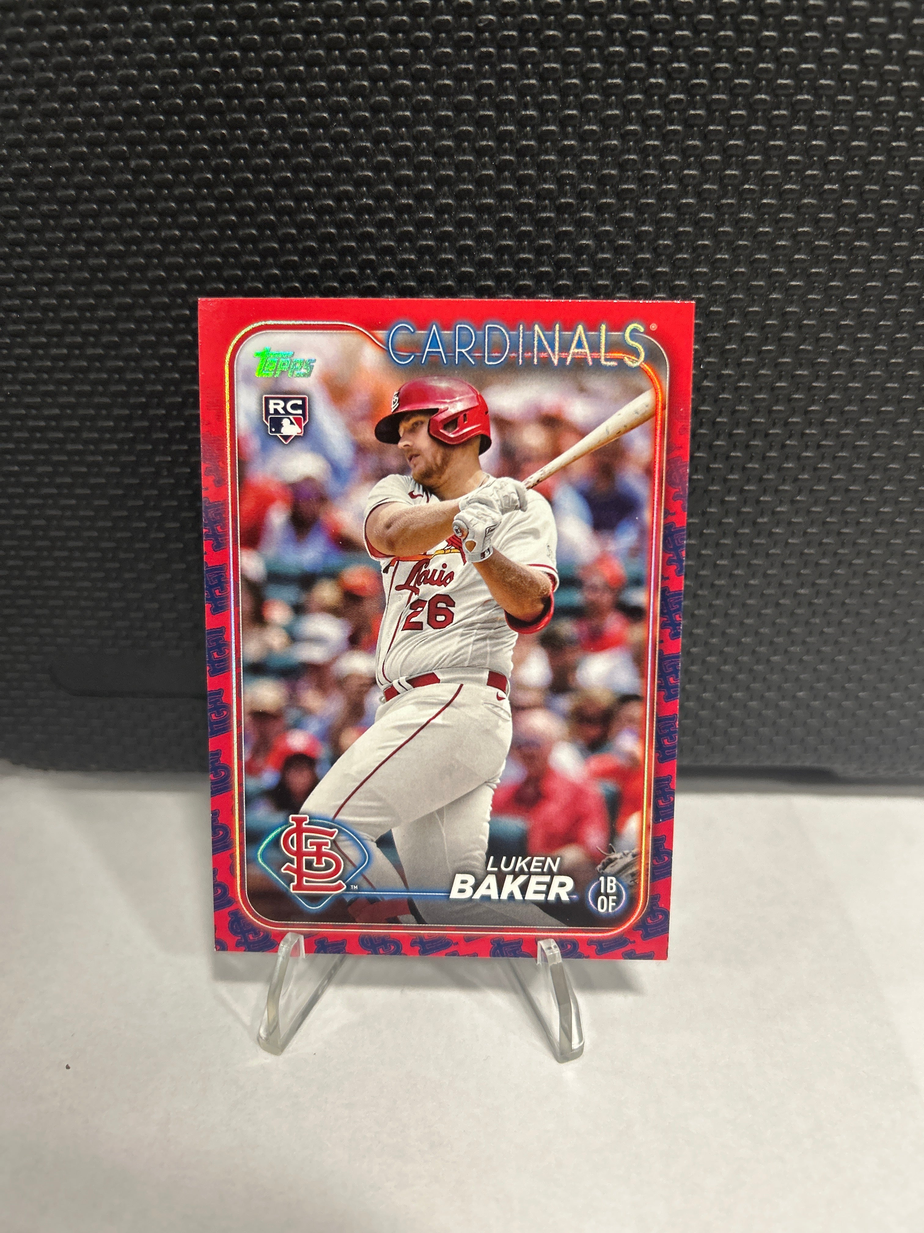 Luken Baker 2024 Topps Series 1 RC Team Logo Parallel SP Cardinals #207