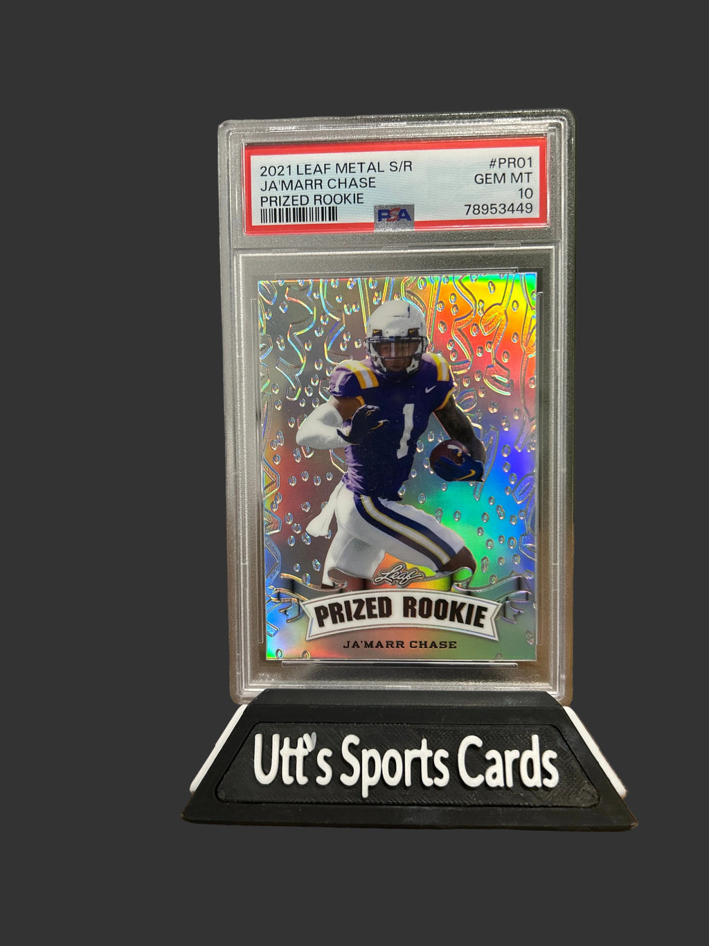 2021 Leaf Prized Rookie METAL S/R Ja'Marr Chase PR-01 18/25