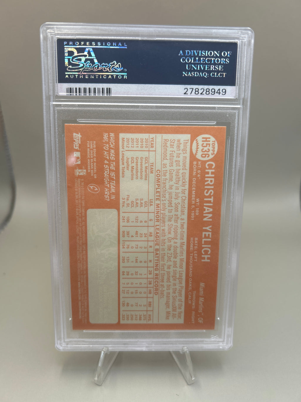 2013 Topps Heritage - PSA 10 High Number Christian Yelich #H536 (RC)