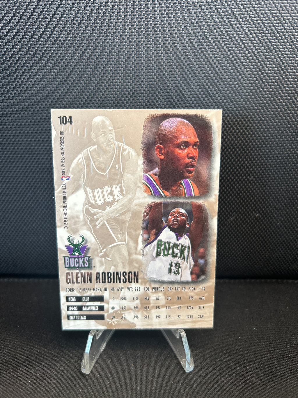 1995-96 Fleer Ultra Gold Medallion Edition #104 Glenn Robinson Milwaukee Bucks