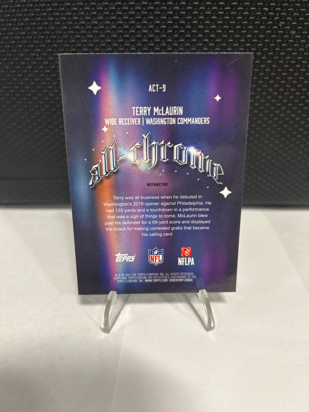 2025 Topps Chrome Terry McLaurin All Chrome Refractor ACT-9 Commanders
