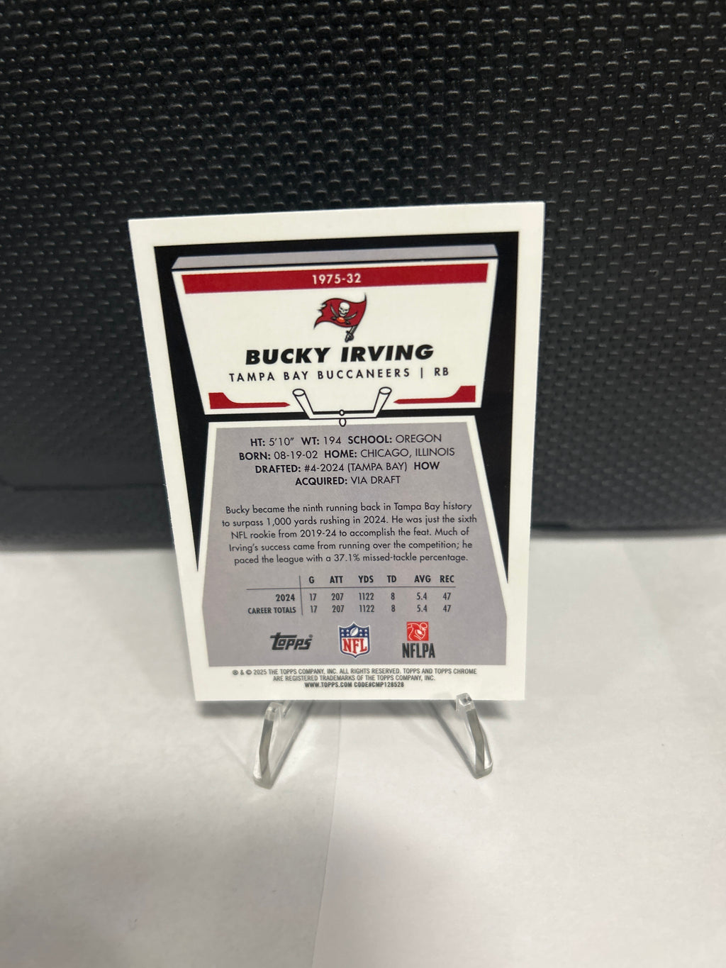 Topps 2025 Chrome Bucky Irving 1975-32 Rookie Tampa Bay Buccaneers NFL Card