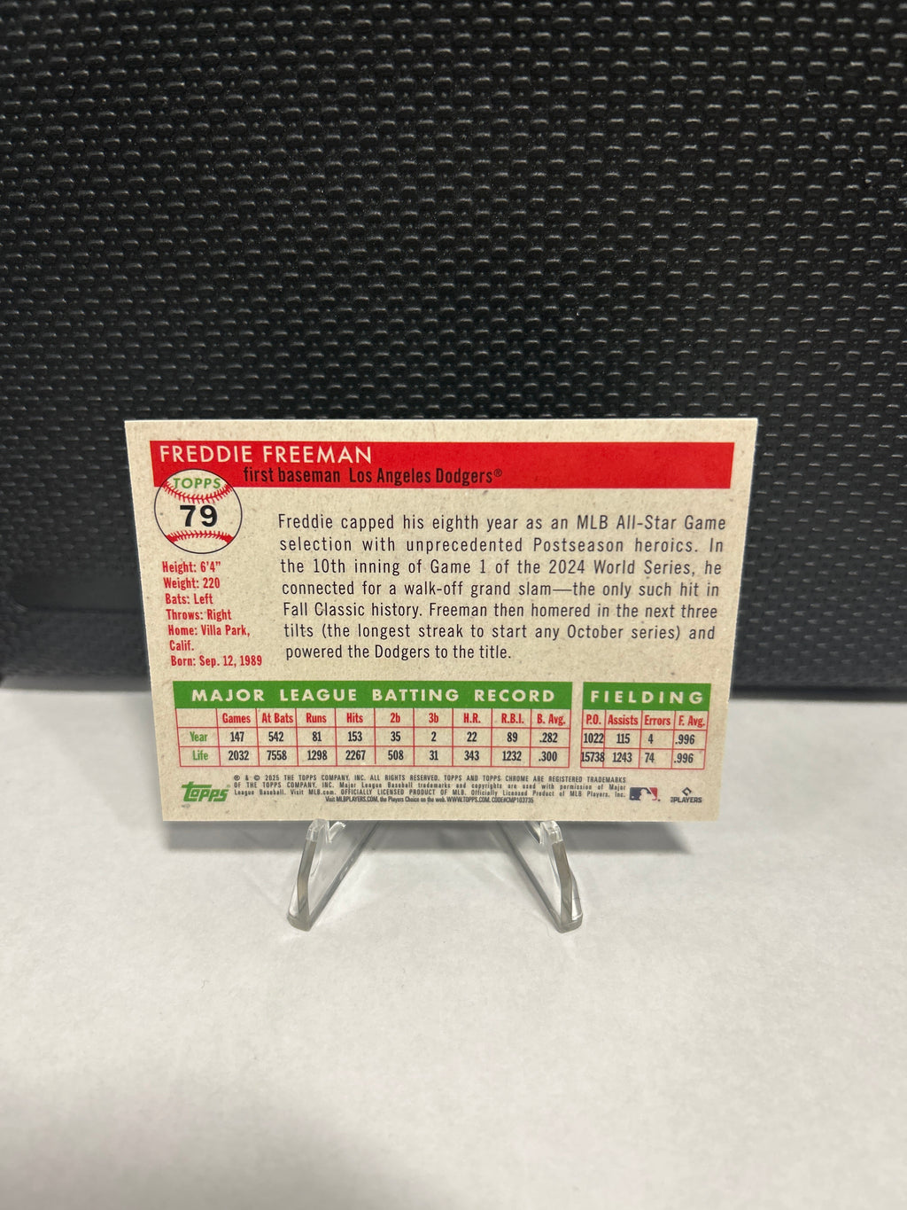 2025 Topps Chrome Platinum Anniversary Baseball # 79 Freddie Freeman