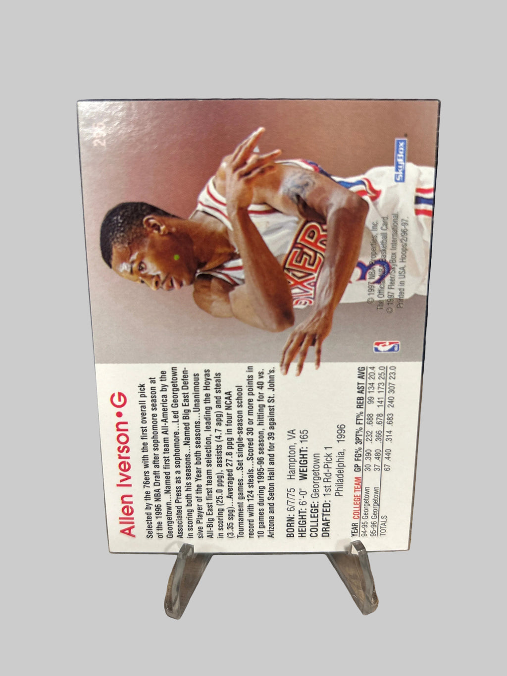 Allen Iverson 1996-97 SkyBox NBA Hoops Rookie Card #295