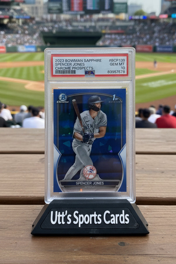 Spencer Jones 2023 Bowman Chrome SAPPHIRE 1ST #BCP-139 PSA 10 New York Yankees