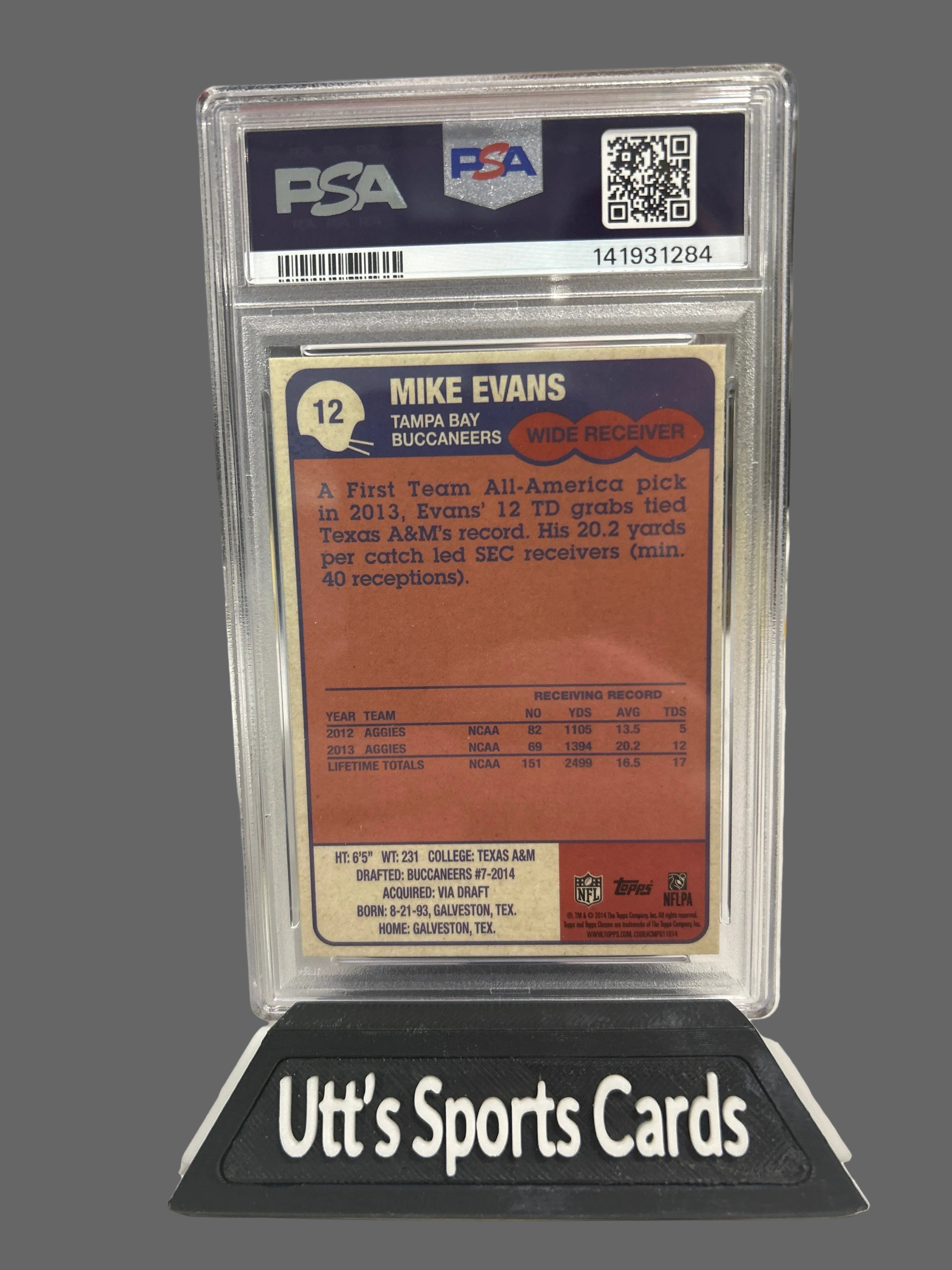 2014 TOPPS CHROME 1985 TOPPS #12 MIKE EVANS RC BUCCANEERS PSA 10