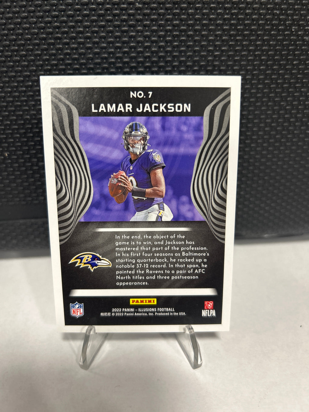 Lamar Jackson 2022 Illusion #7 Trophy Collection Emerald Baltimore Ravens /175
