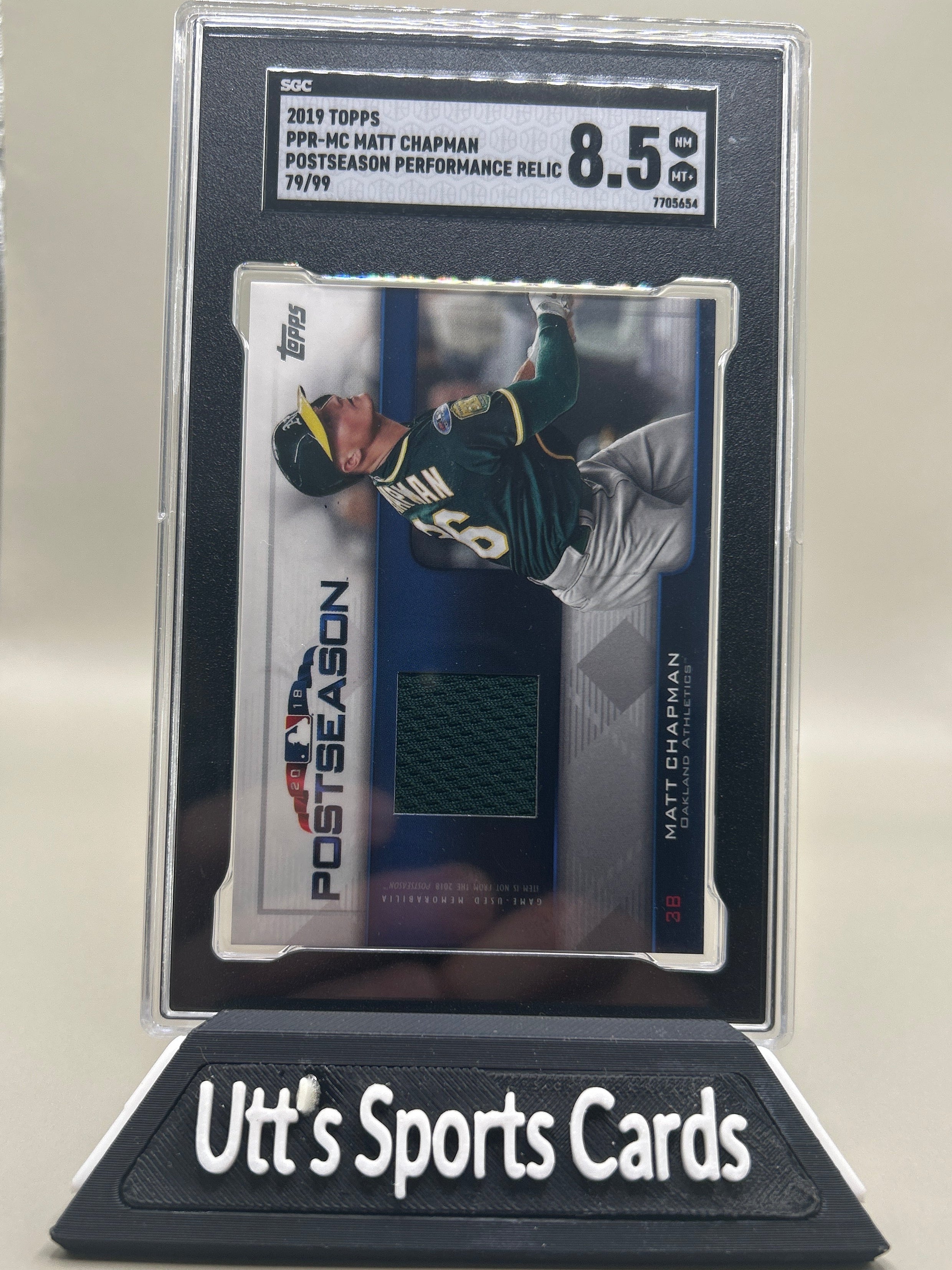 2019 Topps - Postseason Performance Relics Matt Chapman #PPR-MC 79/99 (SCC 8.5)