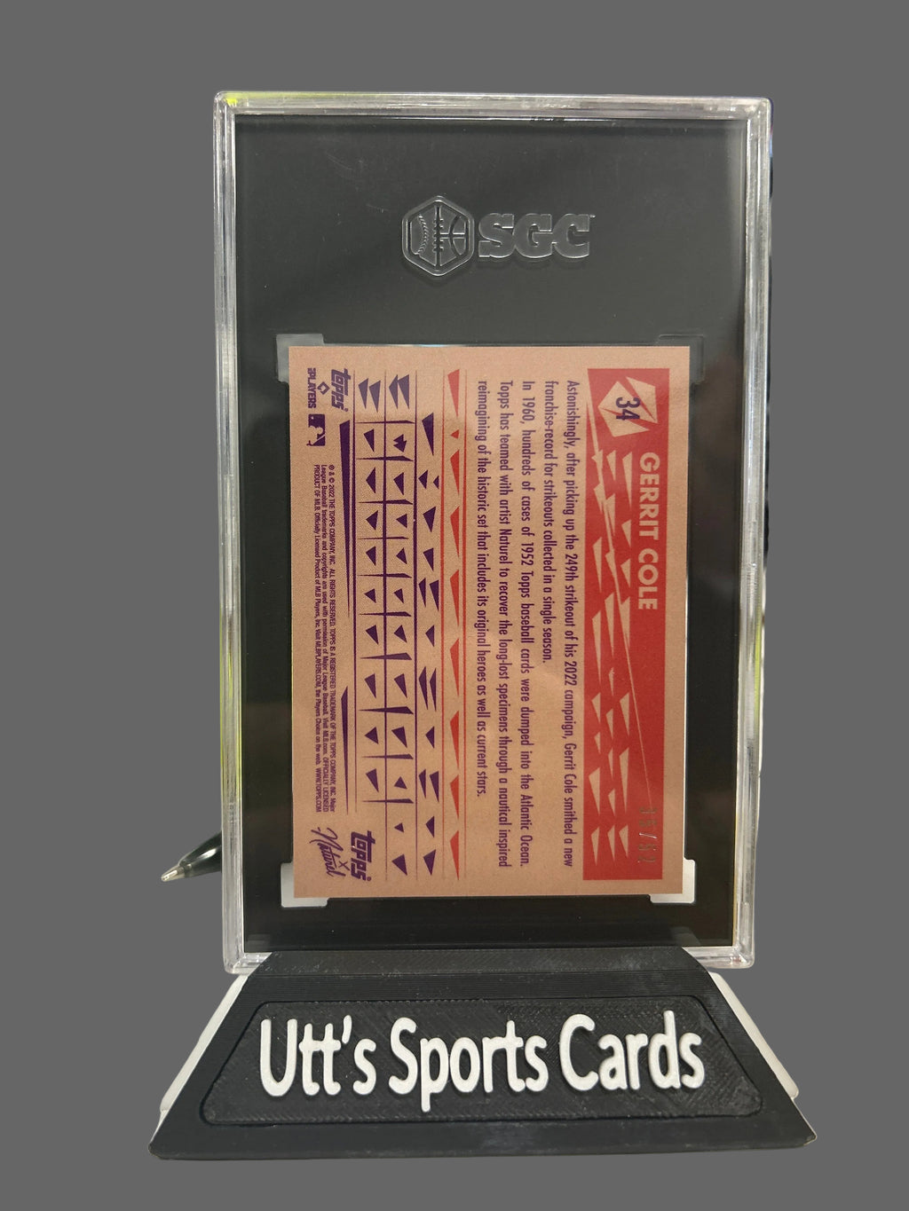 2022 Topps x Naturel 1952 Gerrit Cole #34 Pearl Foil 35/52