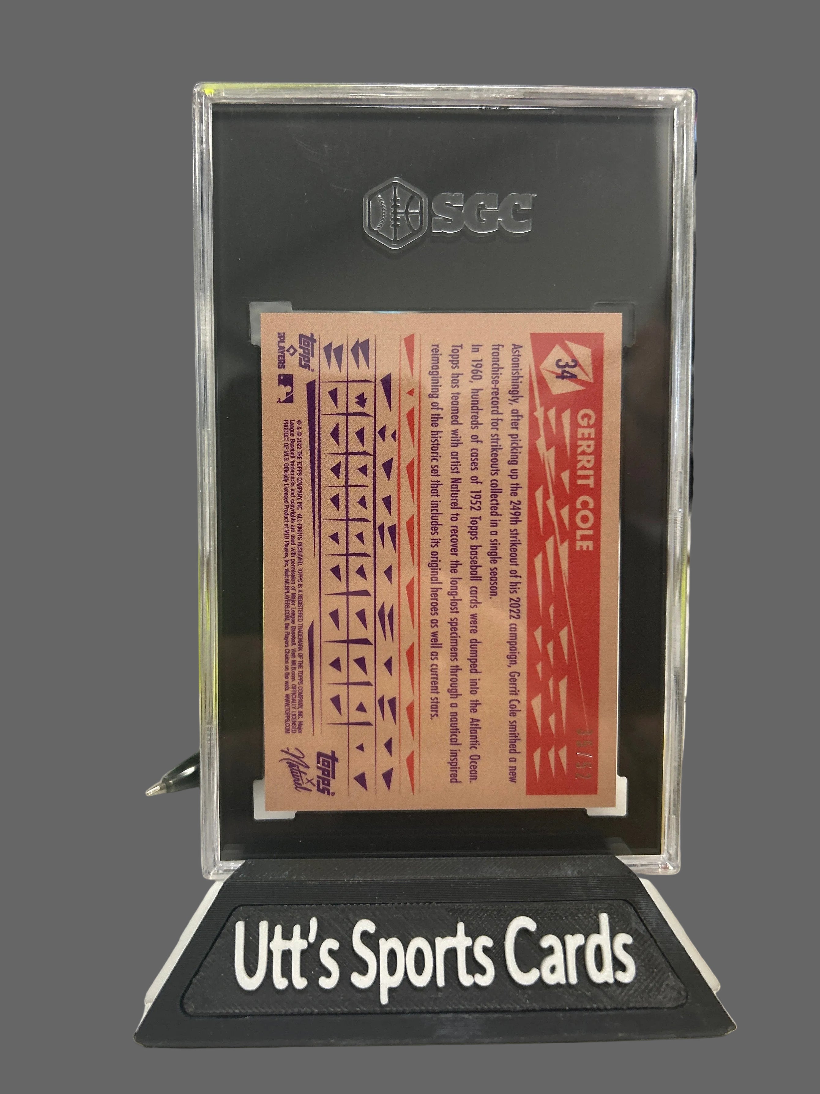 2022 Topps x Naturel 1952 Gerrit Cole #34 Pearl Foil 35/52