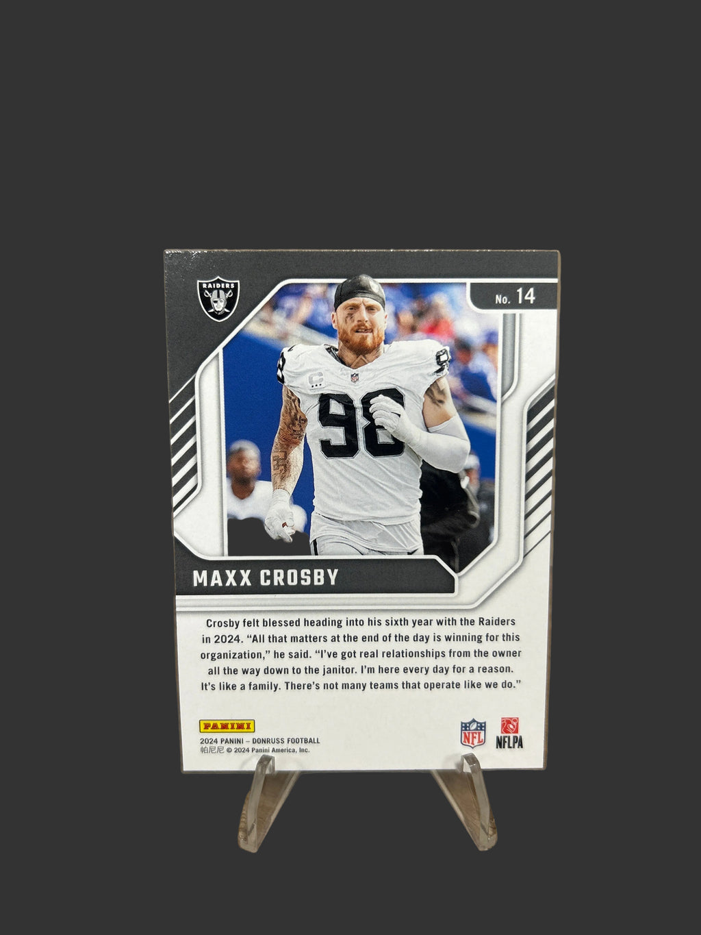 2024 Donruss #14 Maxx Crosby Elite Series Las Vegas Raiders
